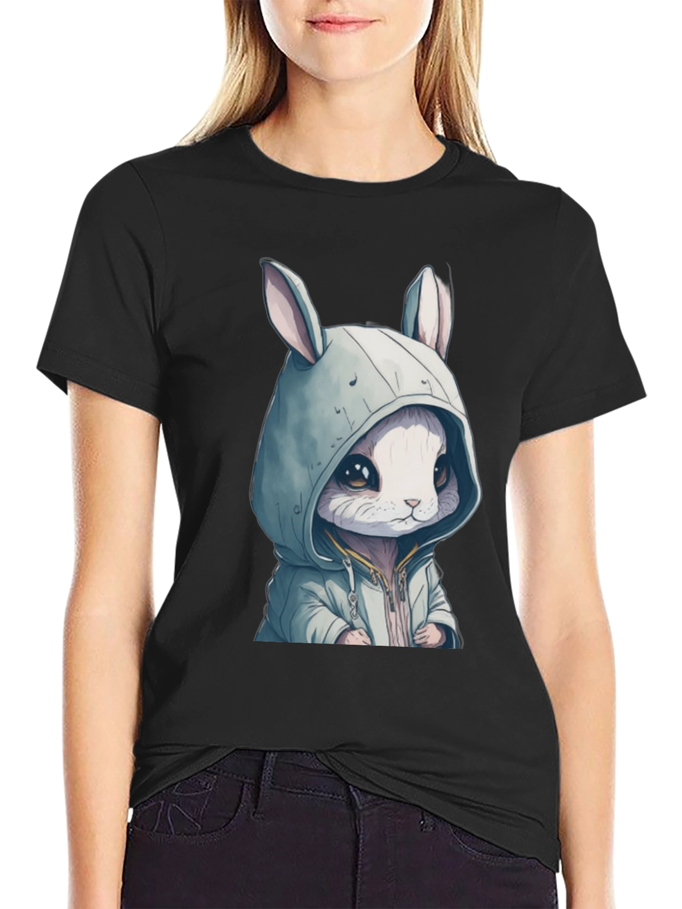 Bunny Hoodie Graphic T-Shirt