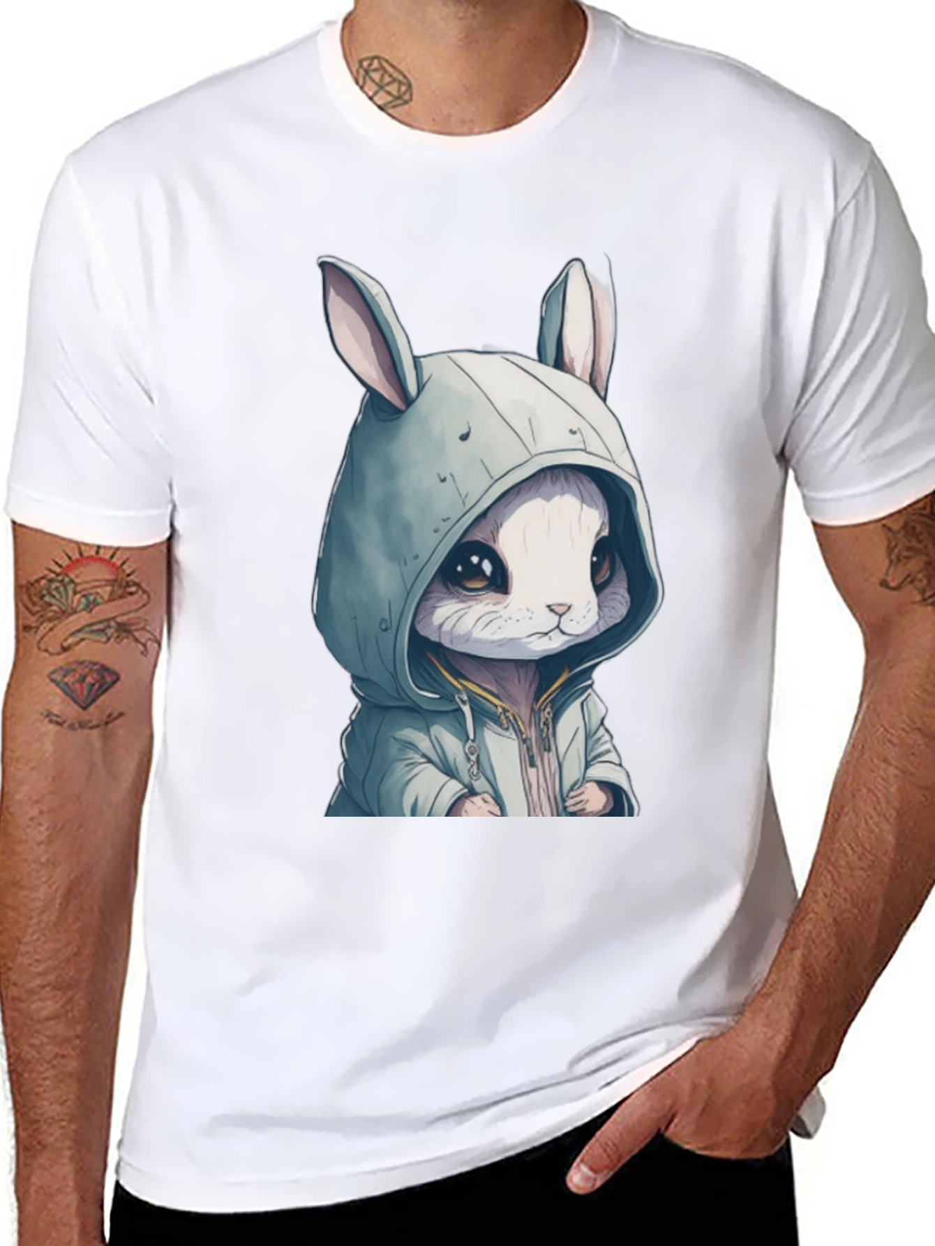Bunny Hoodie Graphic T-Shirt