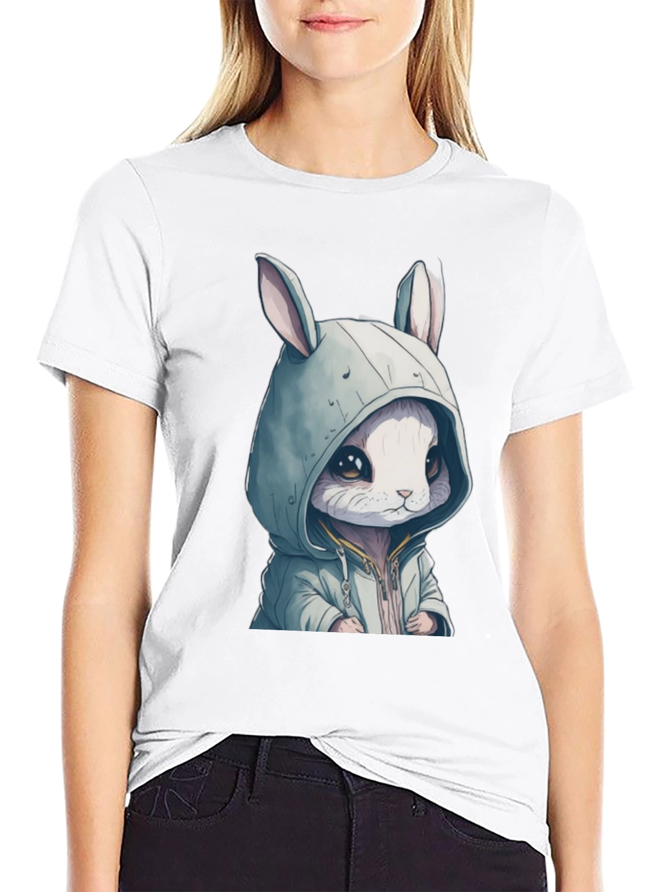 Bunny Hoodie Graphic T-Shirt