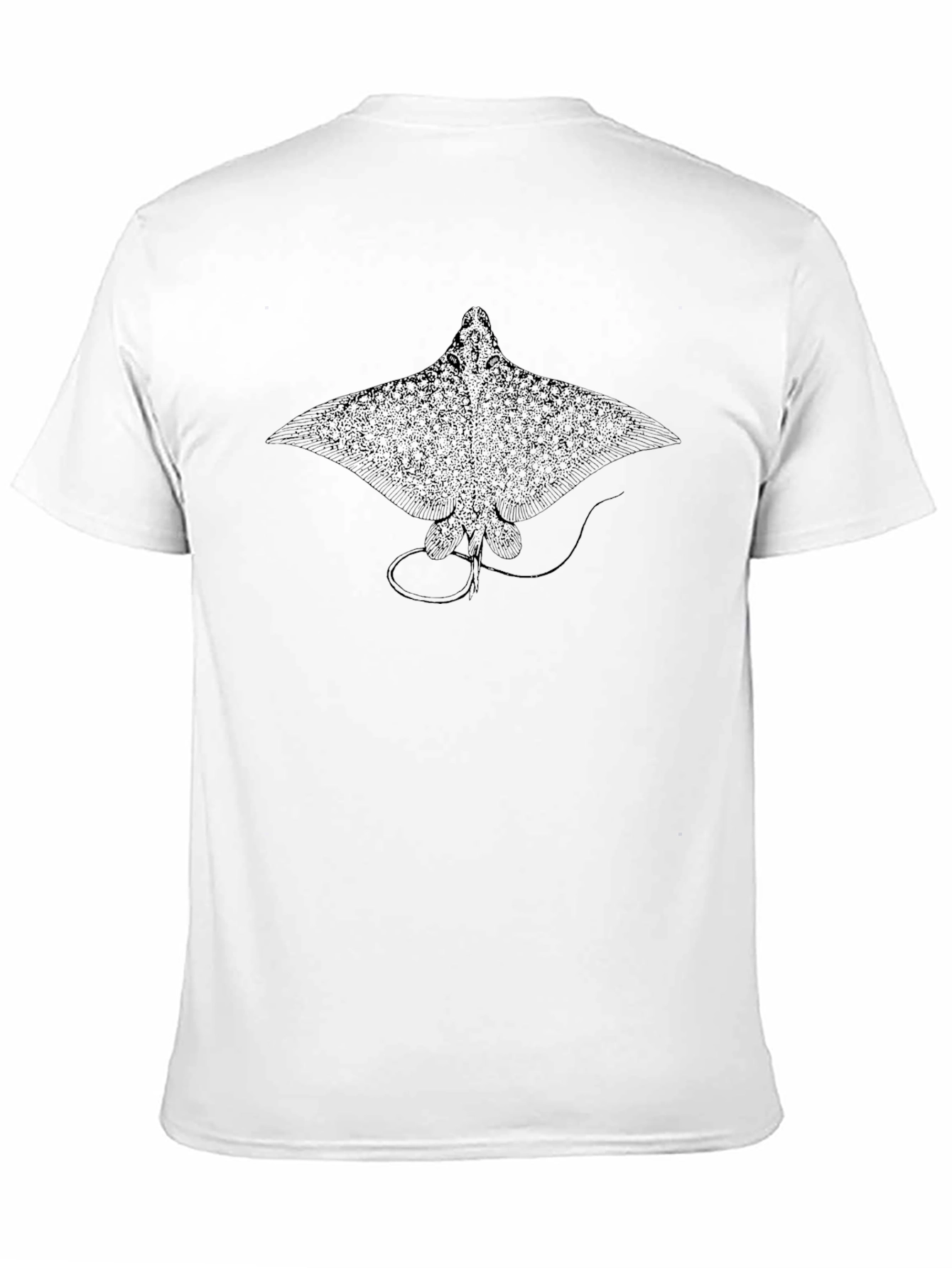Manta Ray Graphic Tee - Black Cotton Comfort