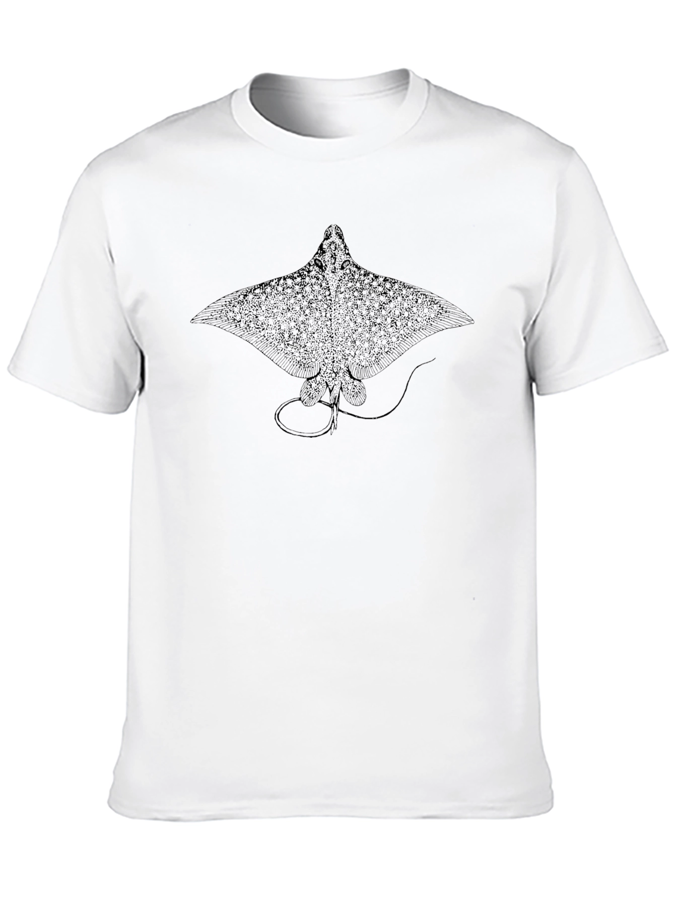 Manta Ray Graphic Tee - Black Cotton Comfort