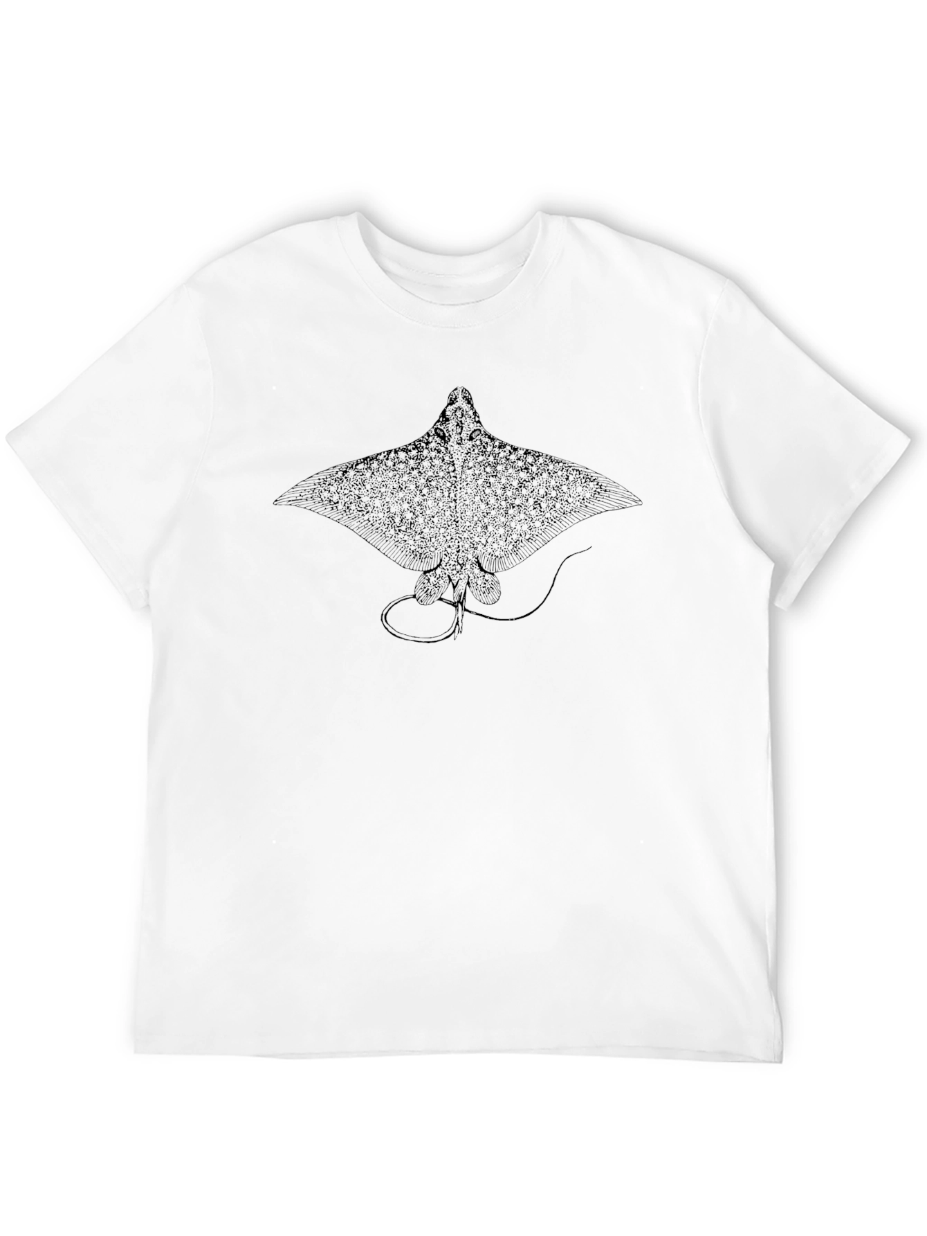 Manta Ray Graphic Tee - Black Cotton Comfort