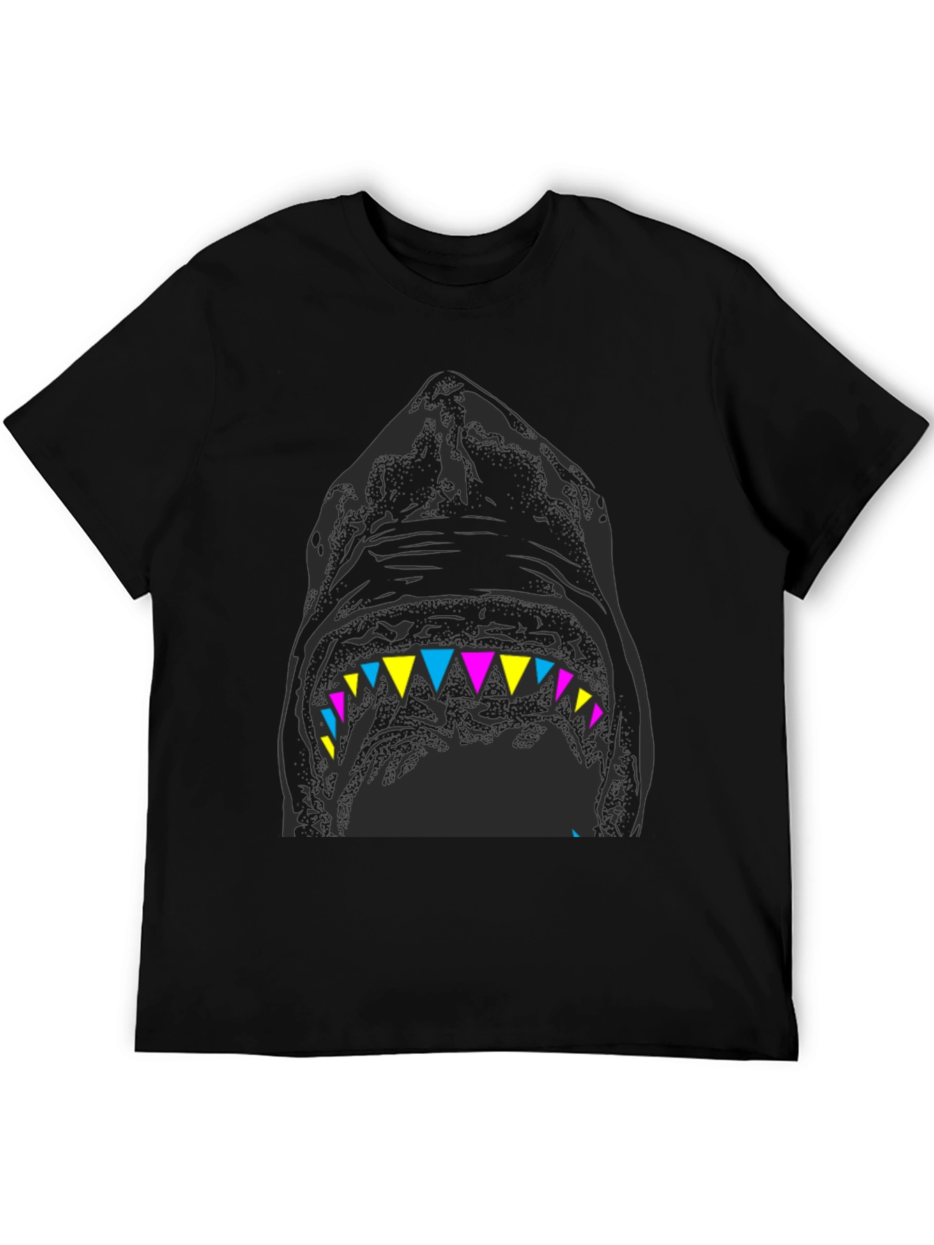 Mens Black Shark Graphic Tee - Bold & Edgy