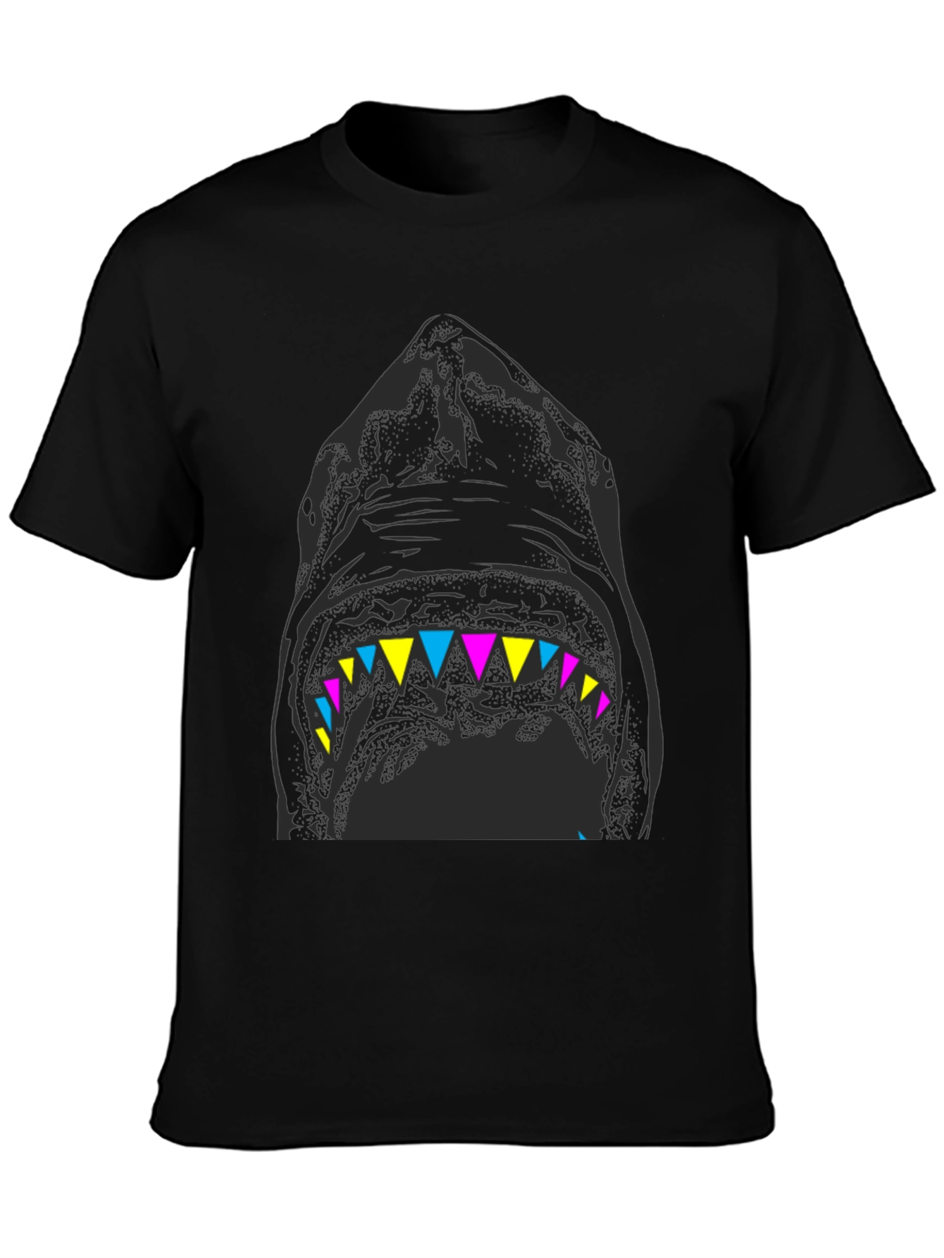 Mens Black Shark Graphic Tee - Bold & Edgy