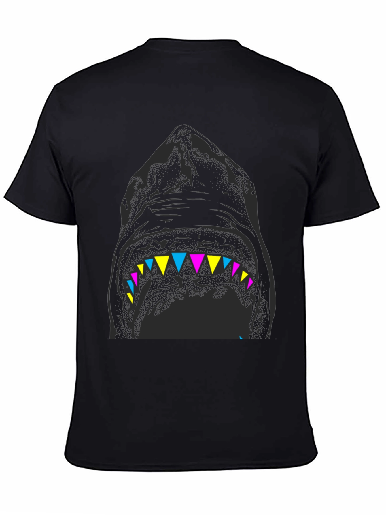 Mens Black Shark Graphic Tee - Bold & Edgy