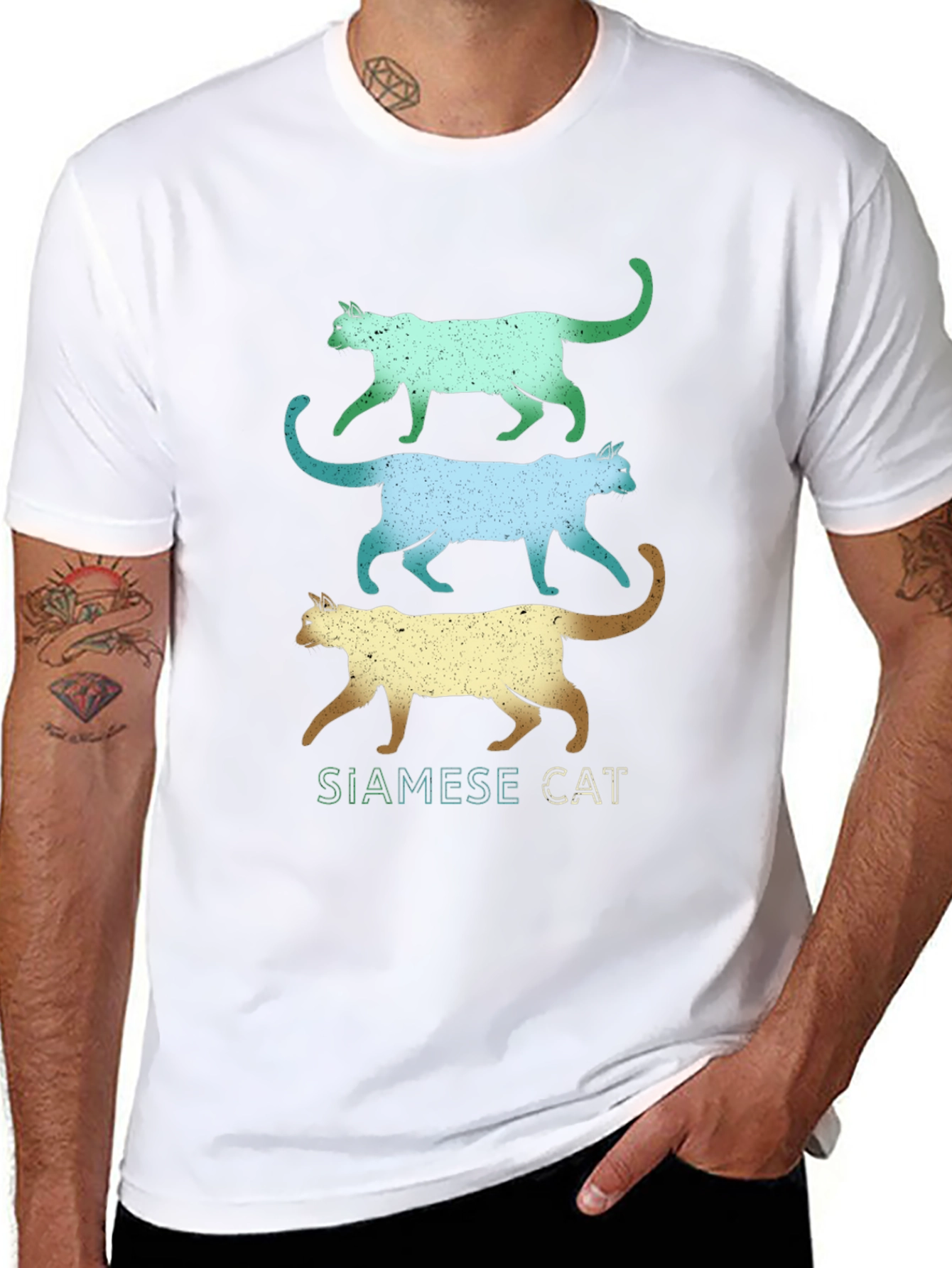 Siamese Cat Stack Graphic Tee