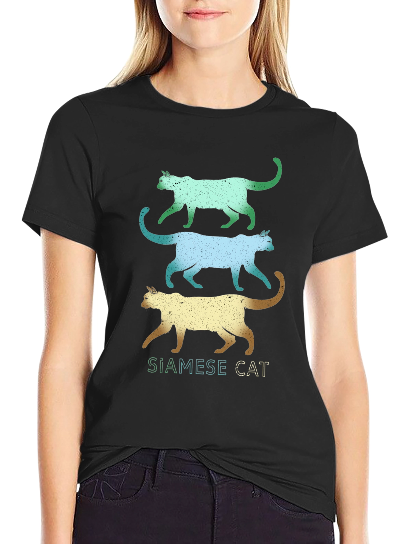 Siamese Cat Stack Graphic Tee