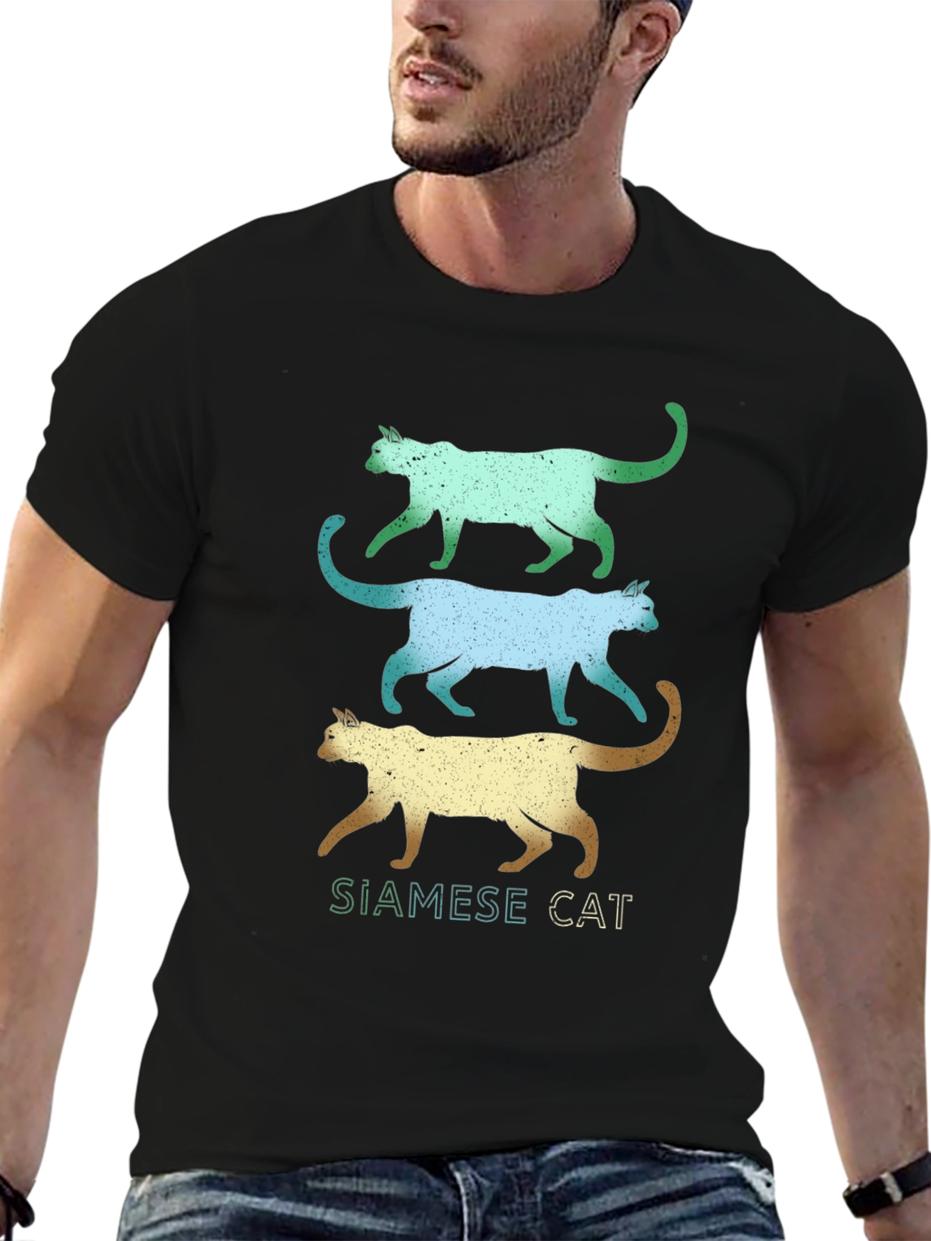 Siamese Cat Stack Graphic Tee