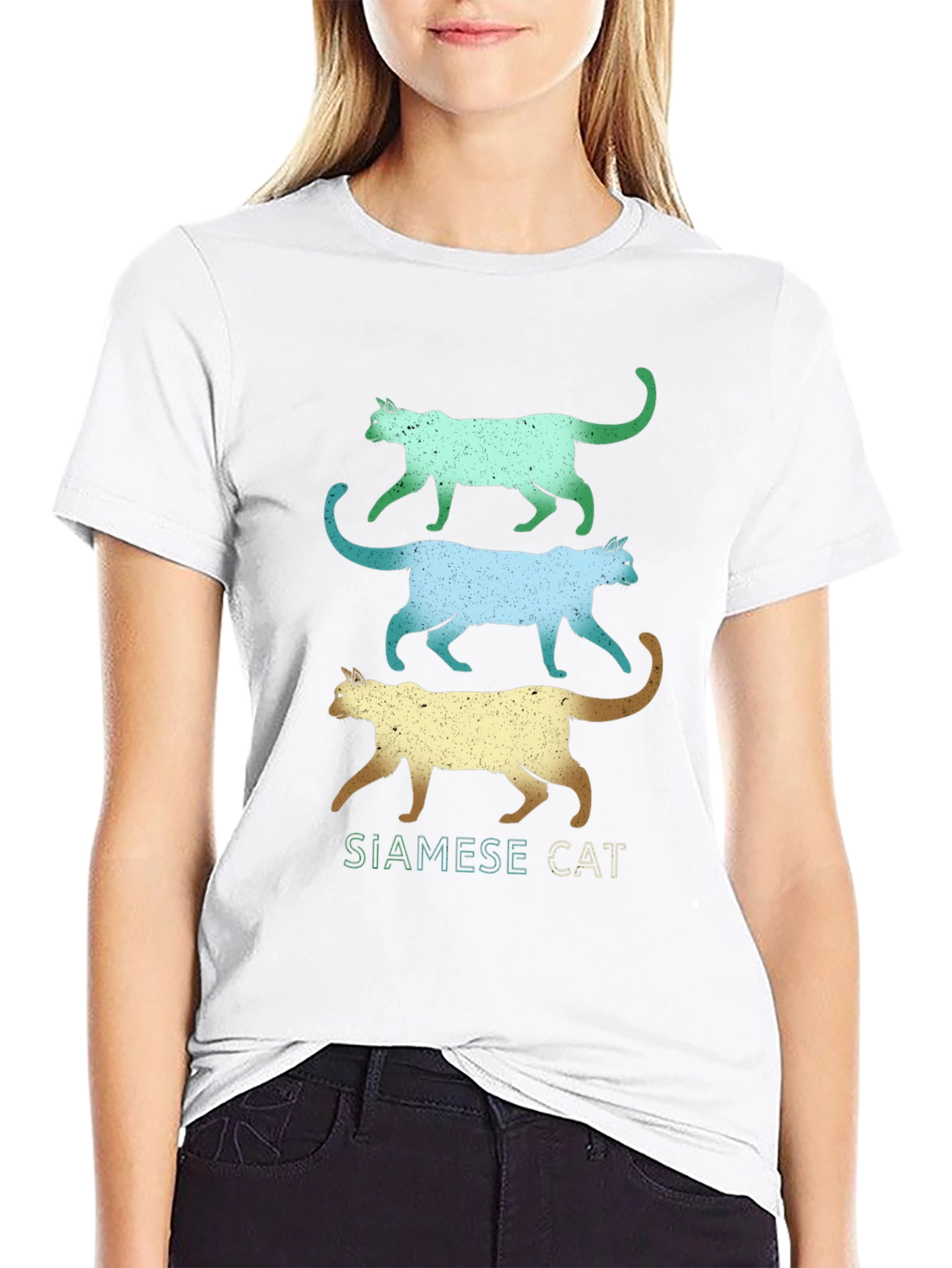 Siamese Cat Stack Graphic Tee