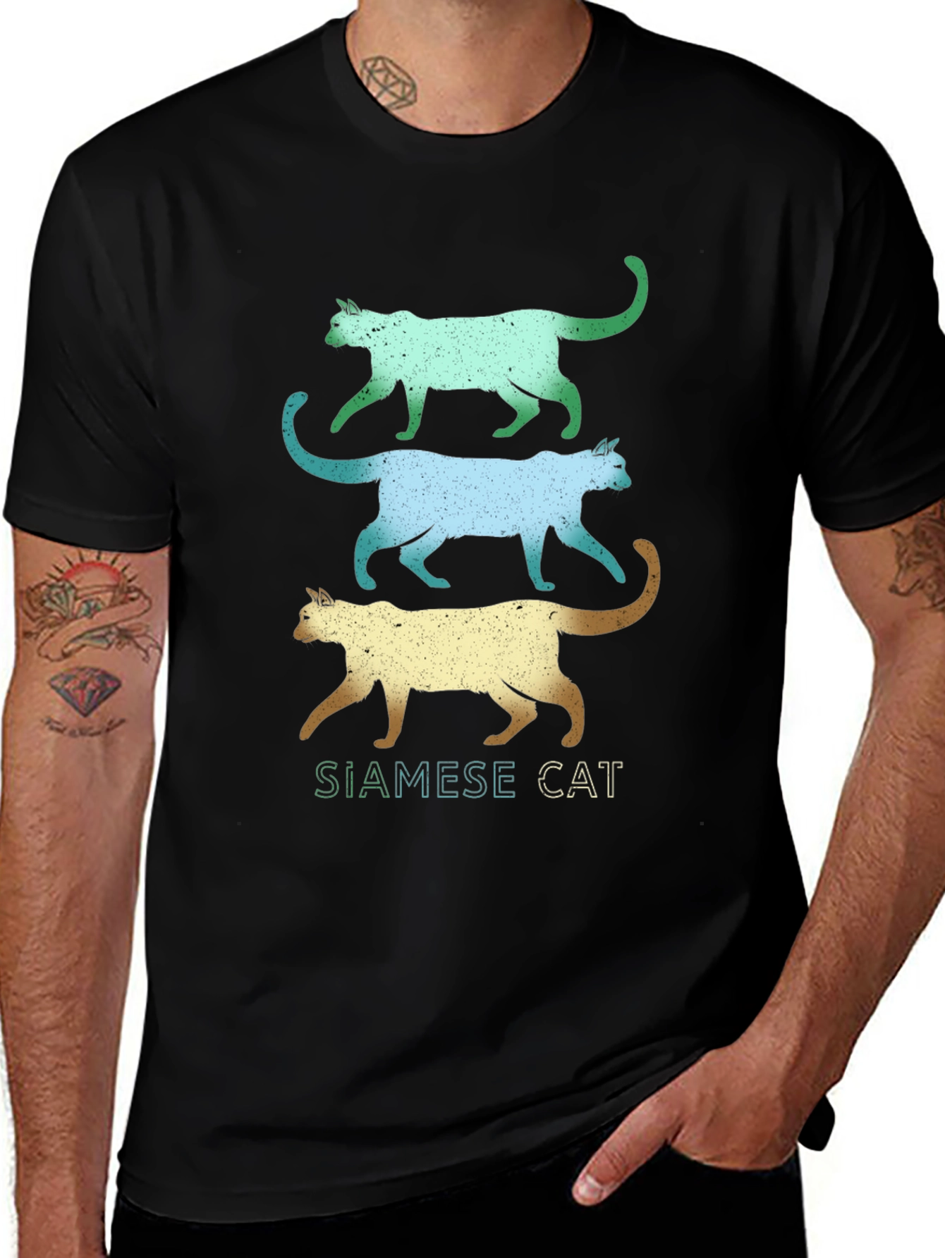 Siamese Cat Stack Graphic Tee