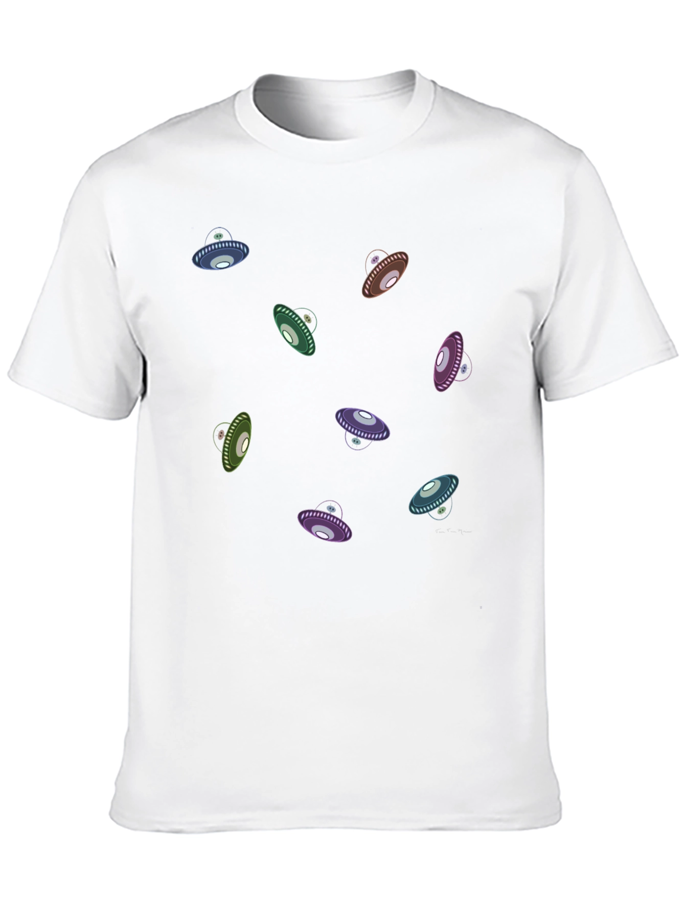 UFO Graphic Print Black T-Shirt