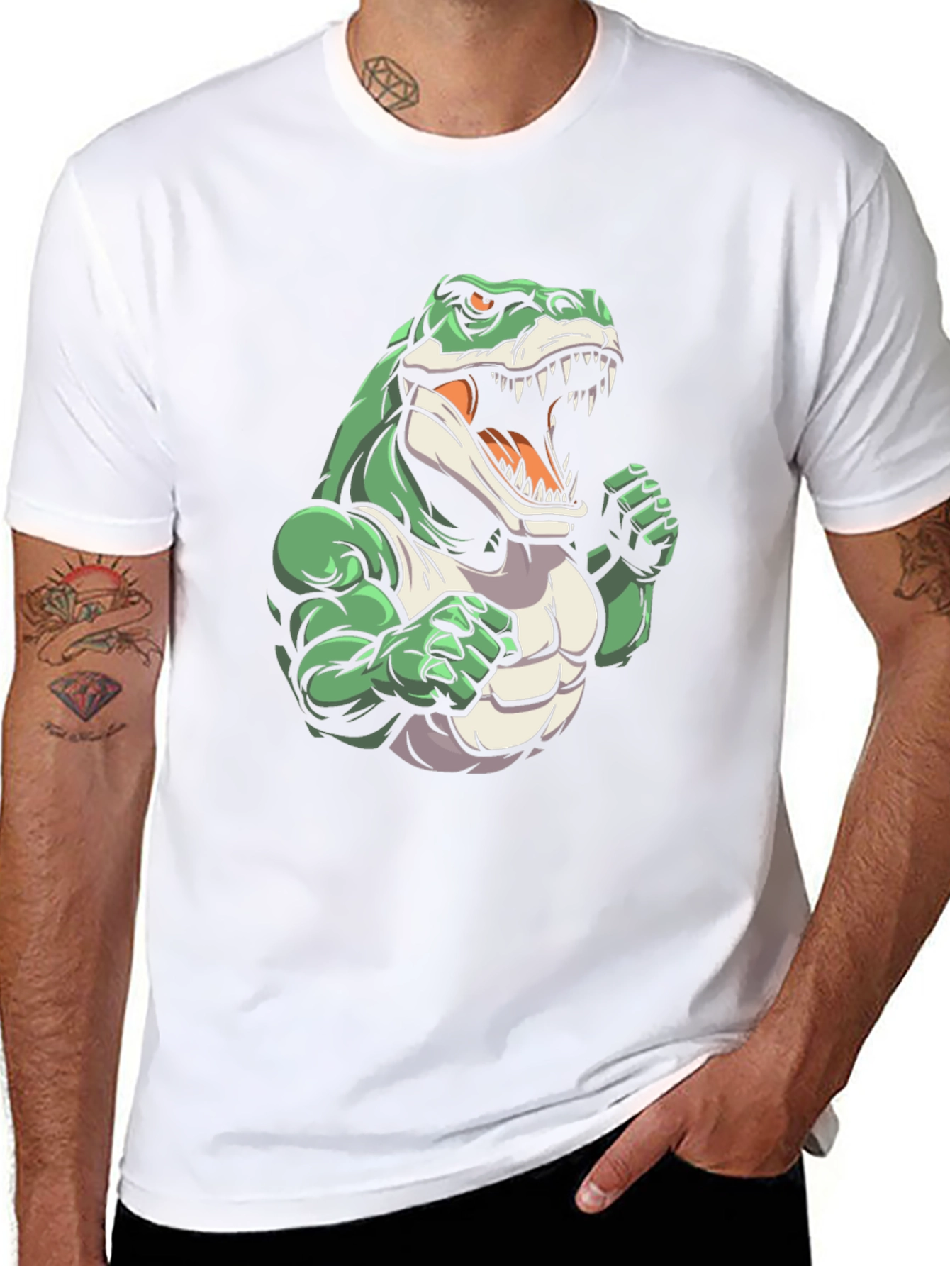 Dinosaur Gym T-Shirt - Cartoon Style