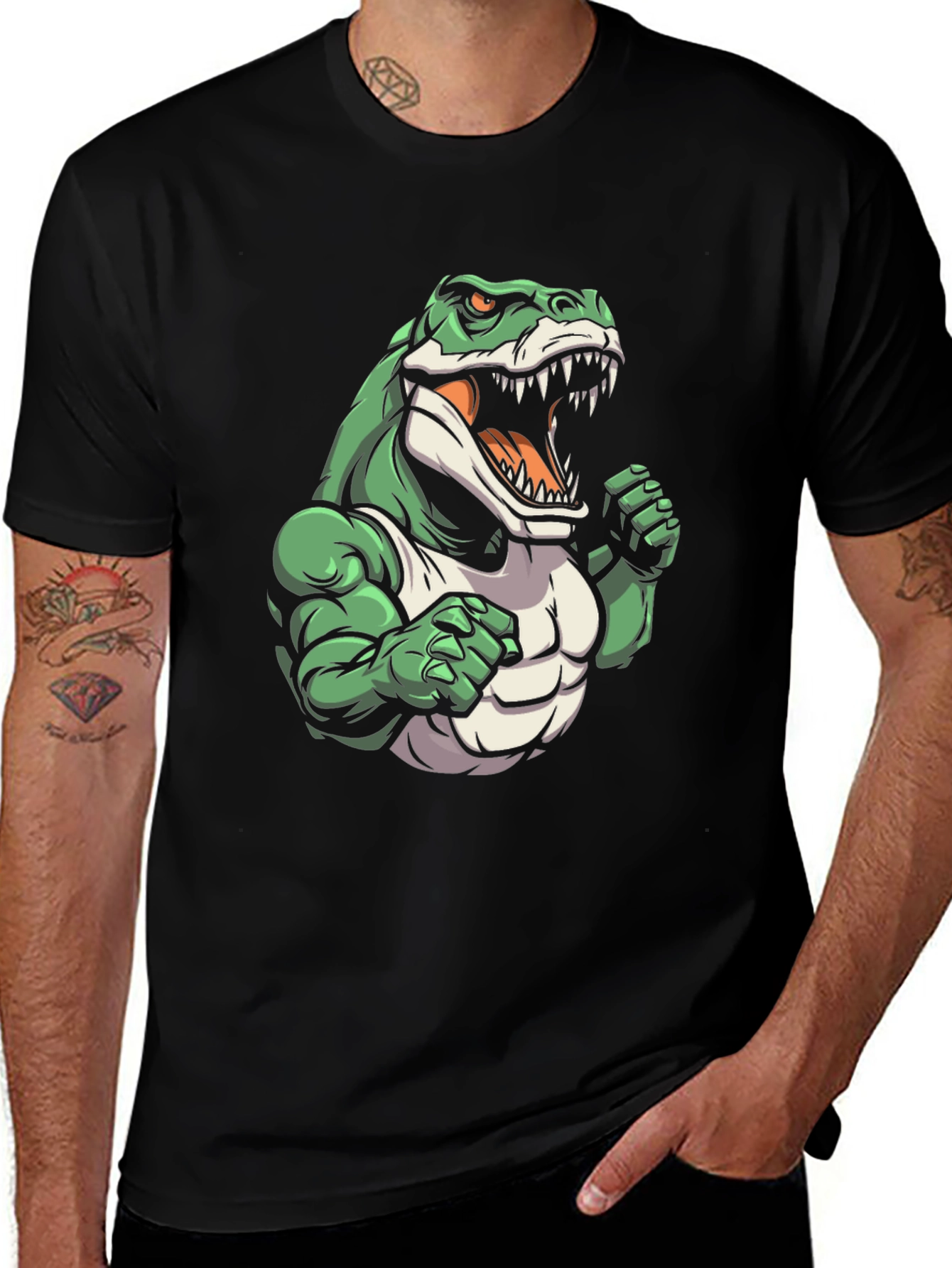 Dinosaur Gym T-Shirt - Cartoon Style