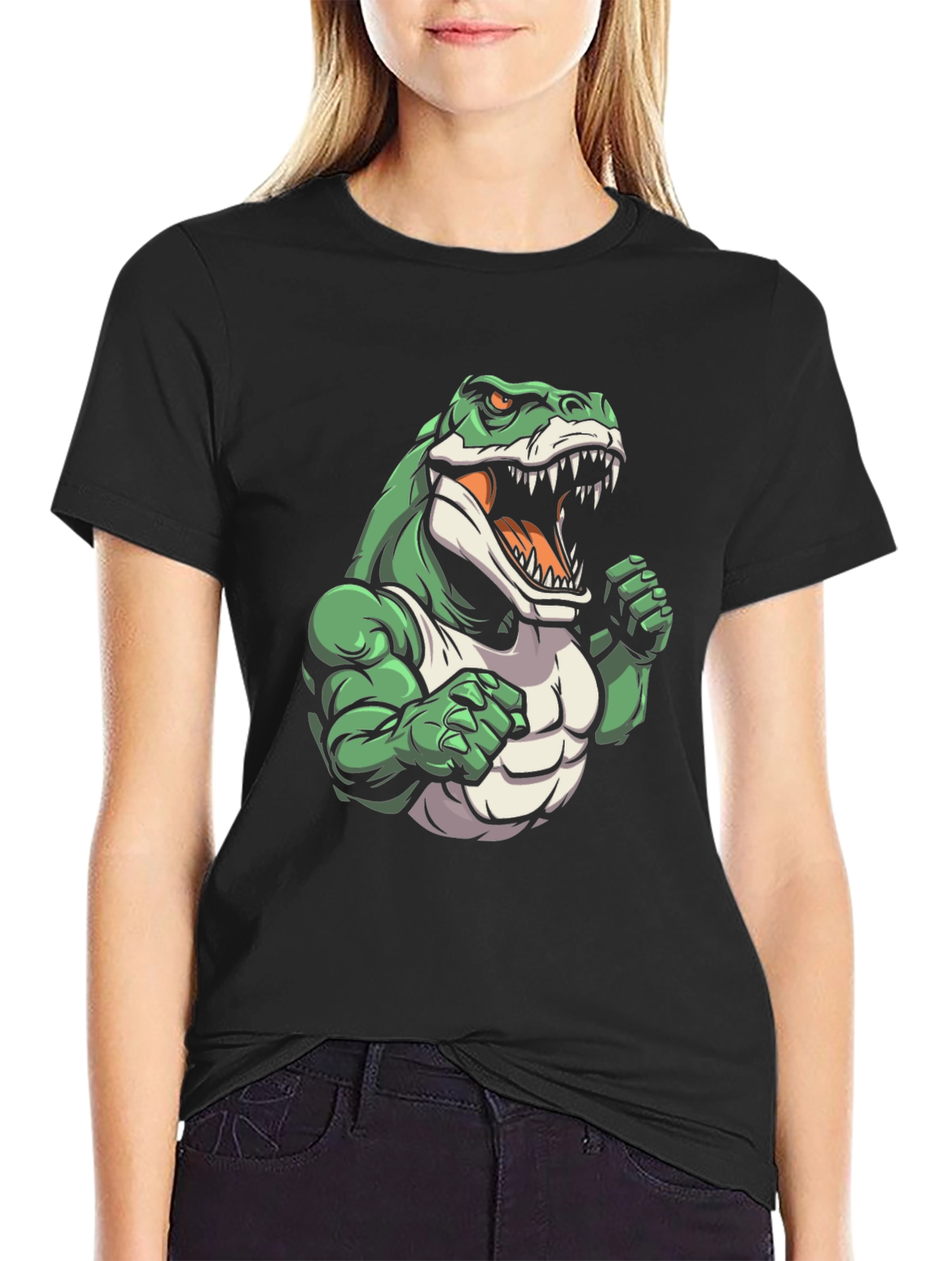 Dinosaur Gym T-Shirt - Cartoon Style