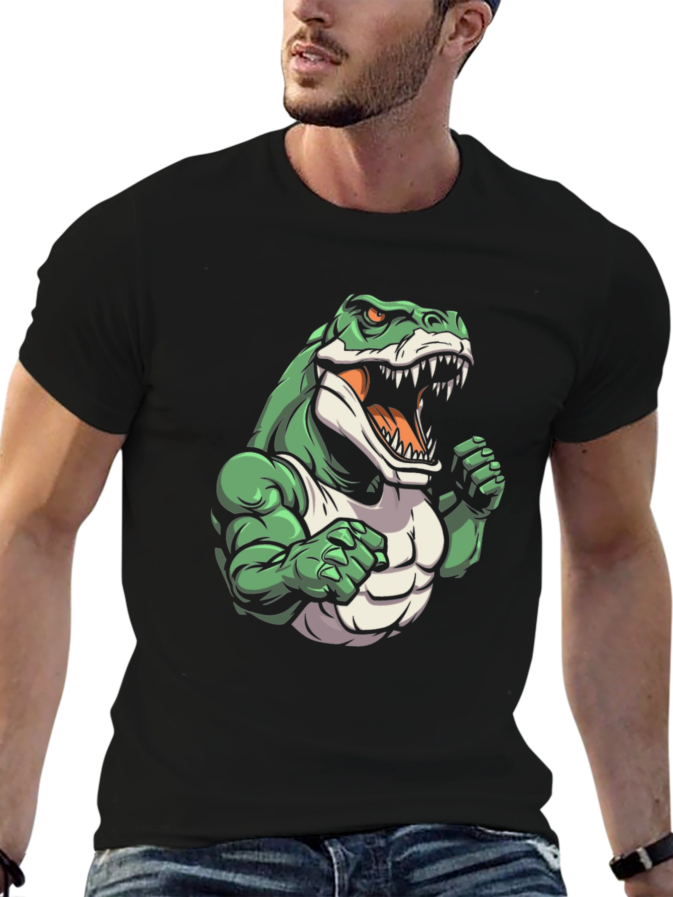 Dinosaur Gym T-Shirt - Cartoon Style