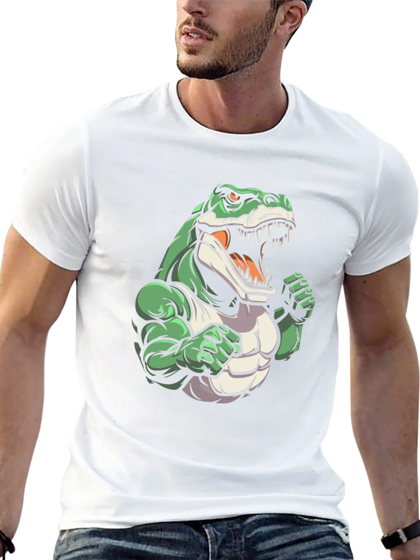 Dinosaur Gym T-Shirt - Cartoon Style