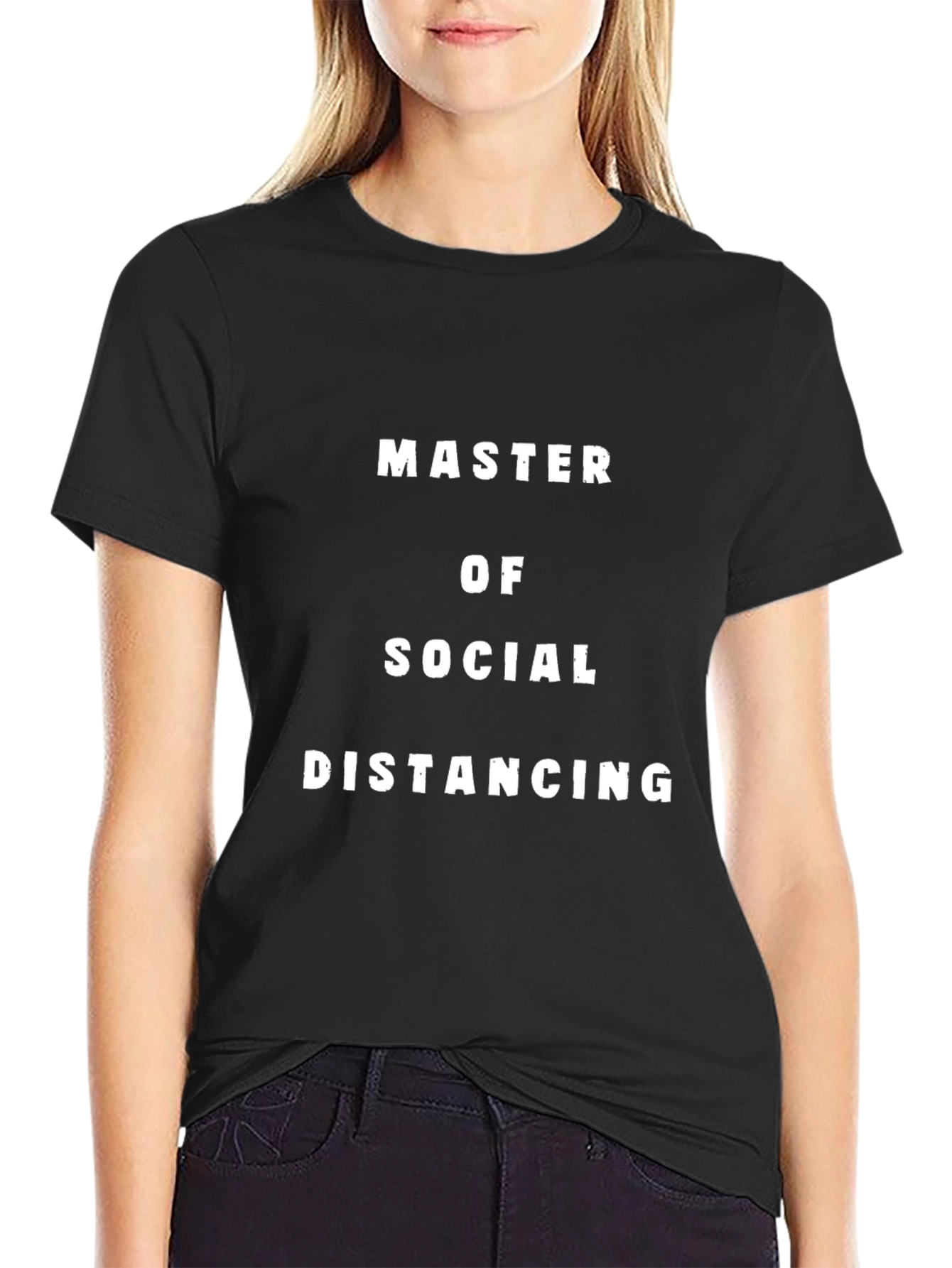 Master of Social Distancing Black Graphic Tee