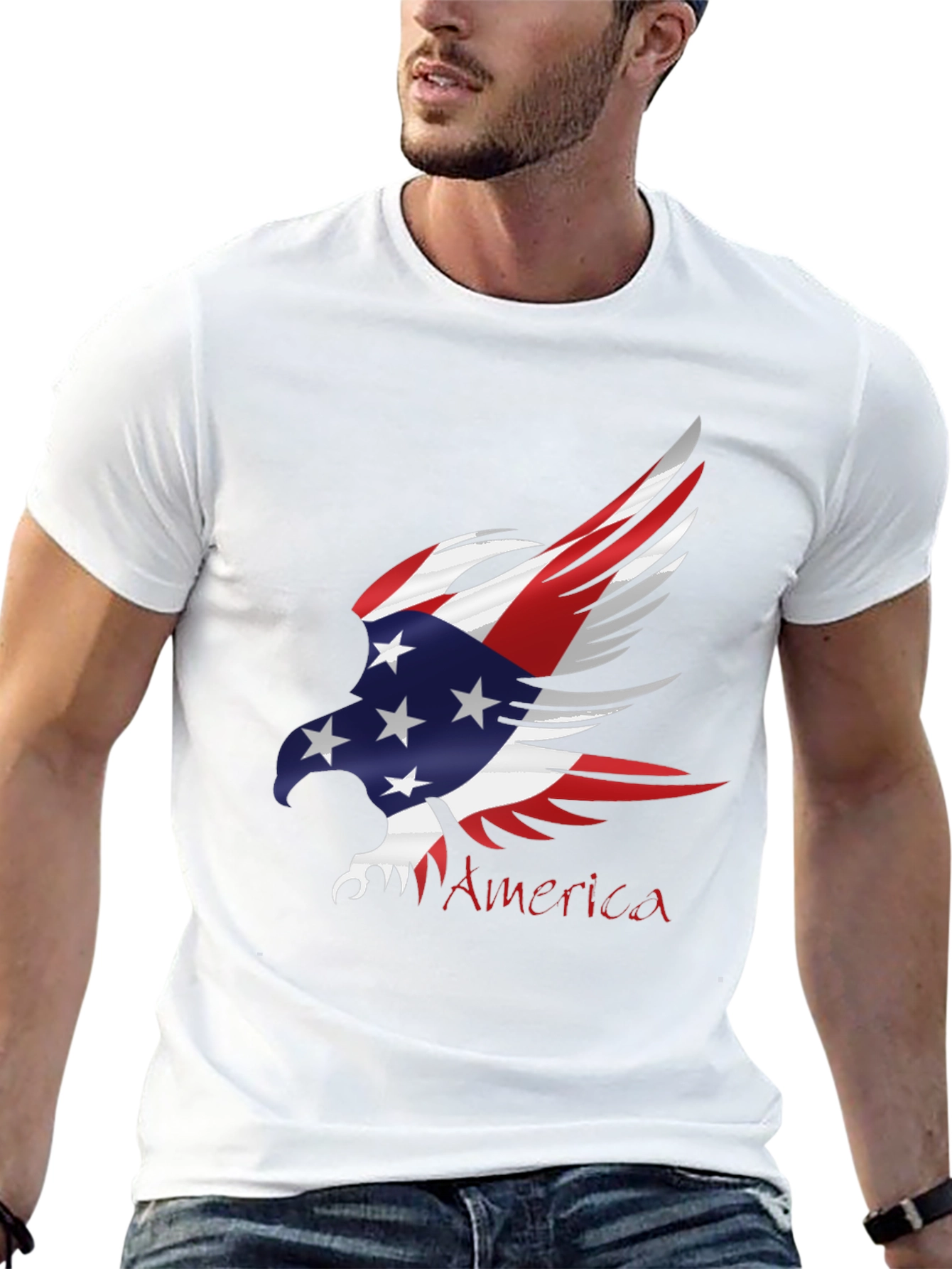 Patriotic Eagle Graphic T-Shirt - USA Pride Tee