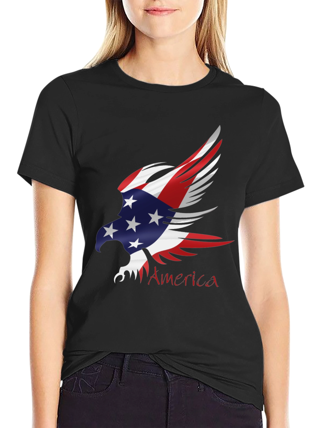 Patriotic Eagle Graphic T-Shirt - USA Pride Tee
