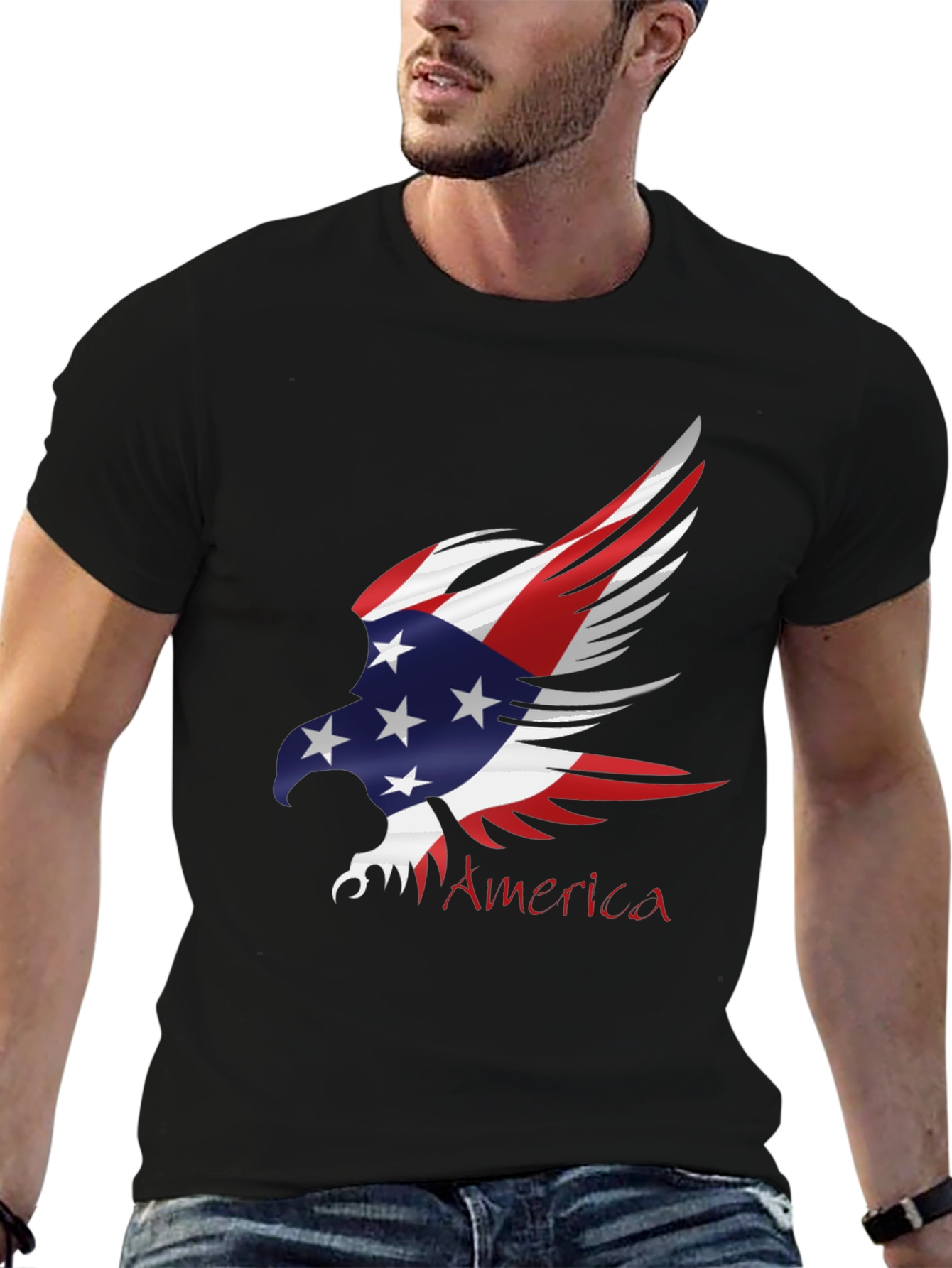 Patriotic Eagle Graphic T-Shirt - USA Pride Tee