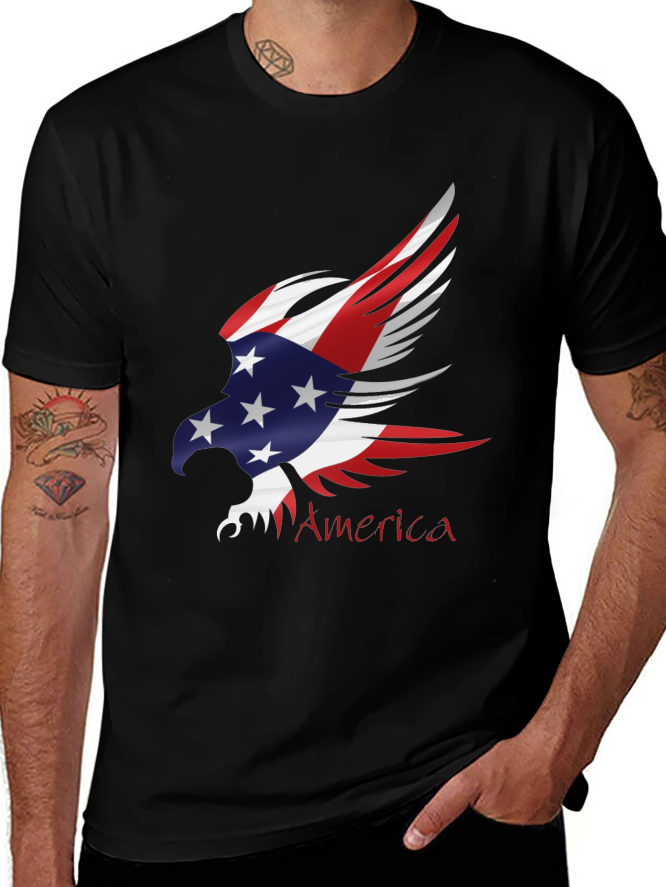 Patriotic Eagle Graphic T-Shirt - USA Pride Tee