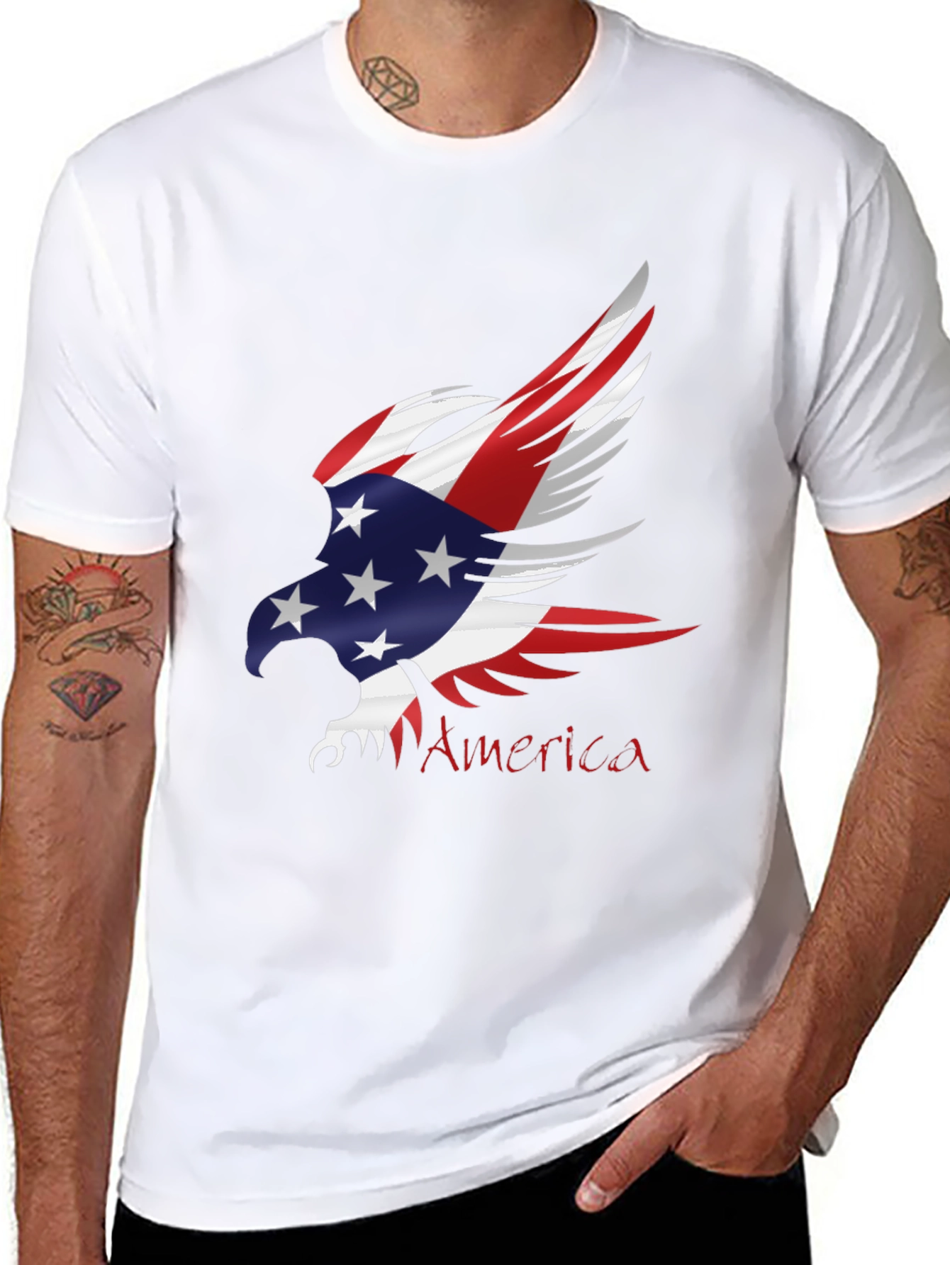 Patriotic Eagle Graphic T-Shirt - USA Pride Tee