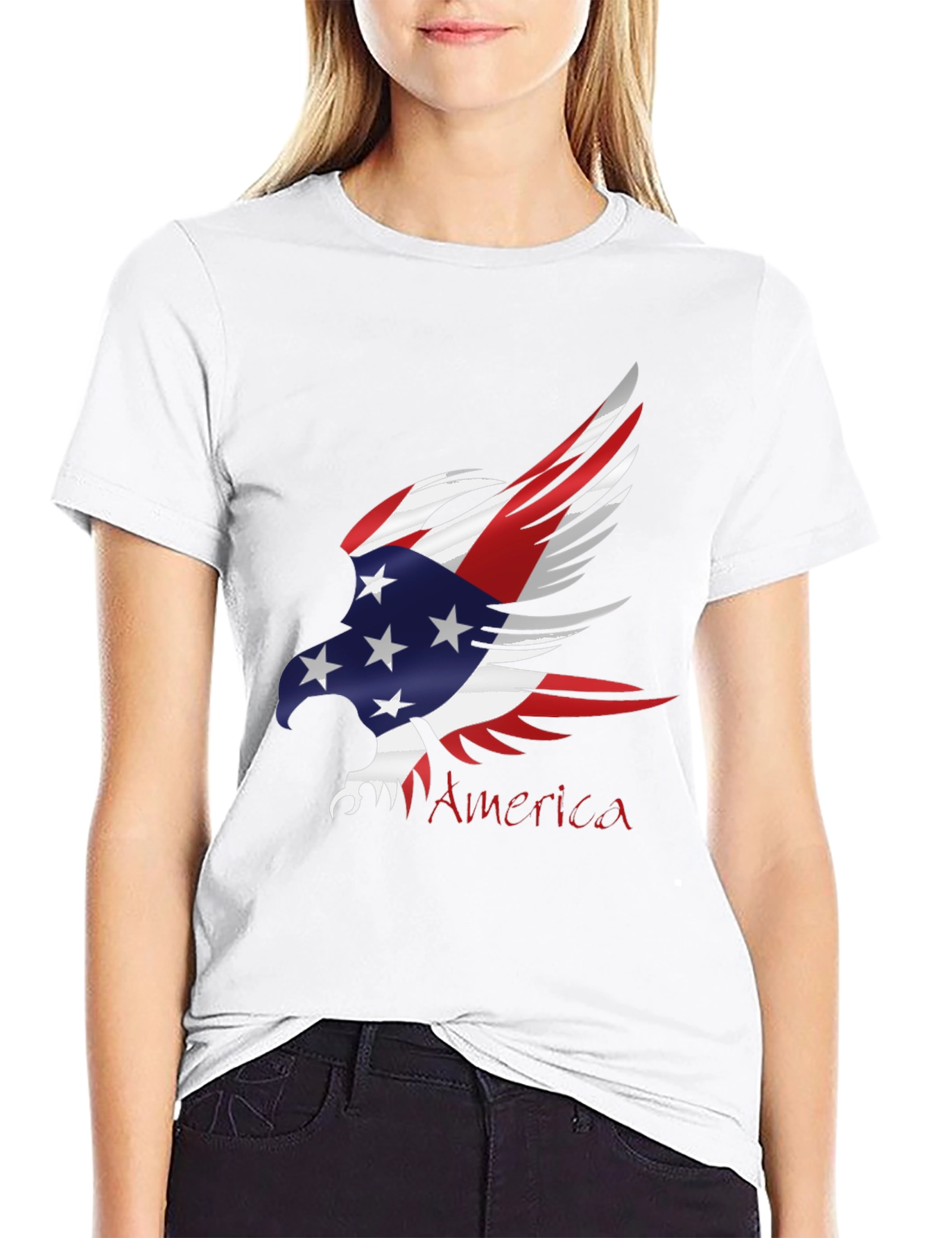 Patriotic Eagle Graphic T-Shirt - USA Pride Tee