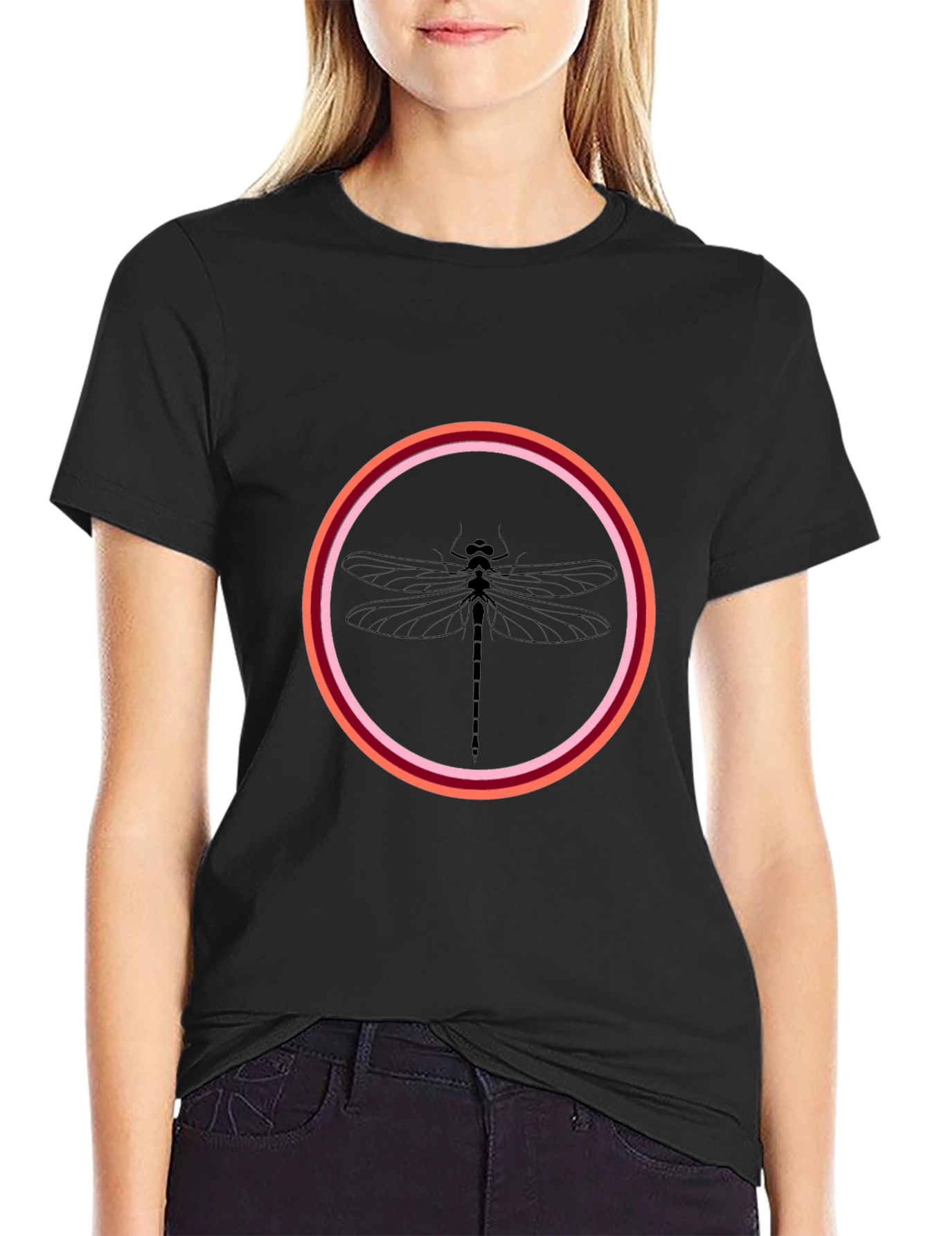 Dragonfly Graphic Black T-Shirt