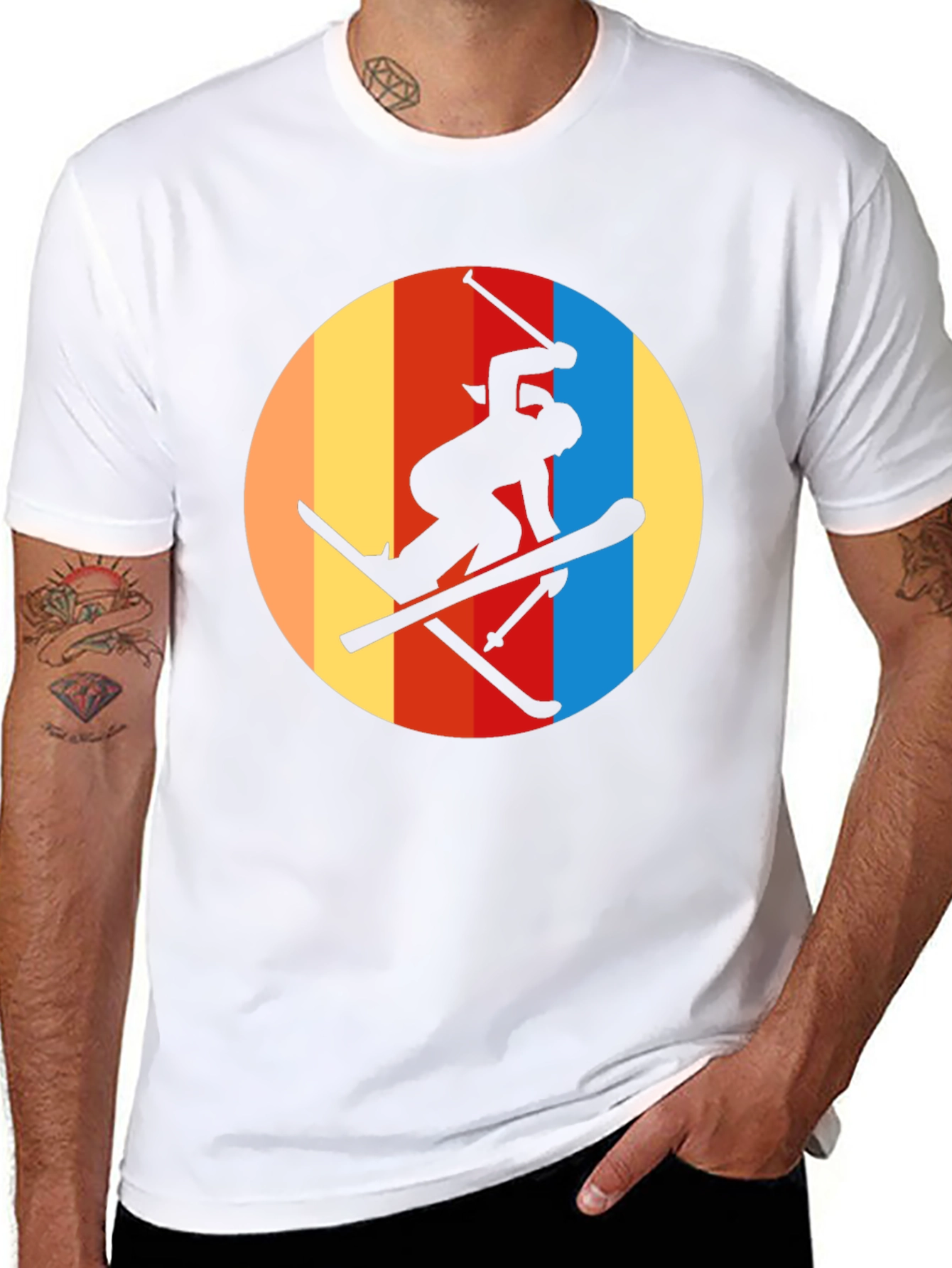 Retro Ski T-Shirt - Silhouette Graphic Tee