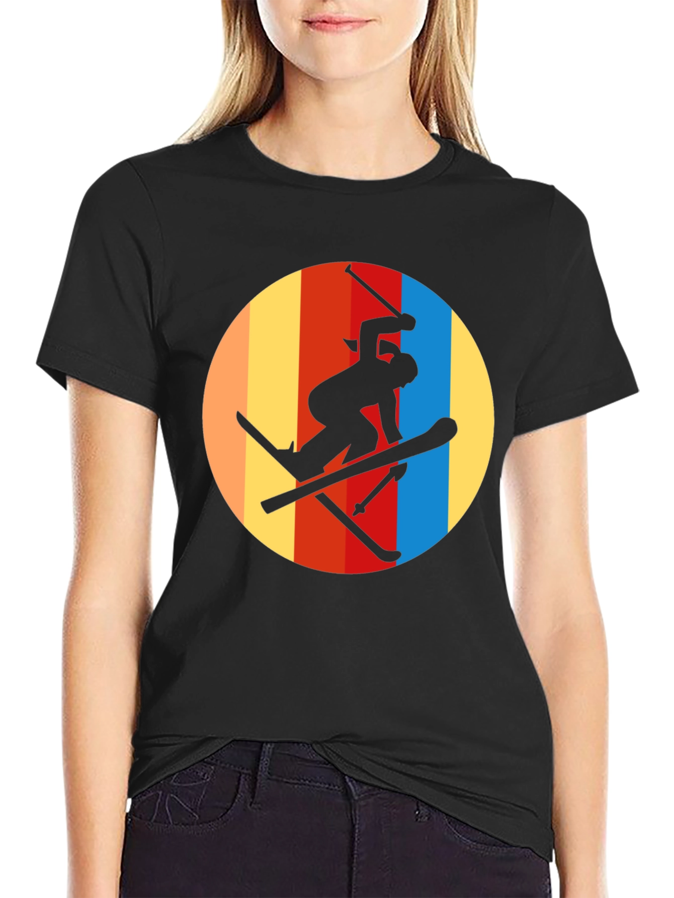 Retro Ski T-Shirt - Silhouette Graphic Tee