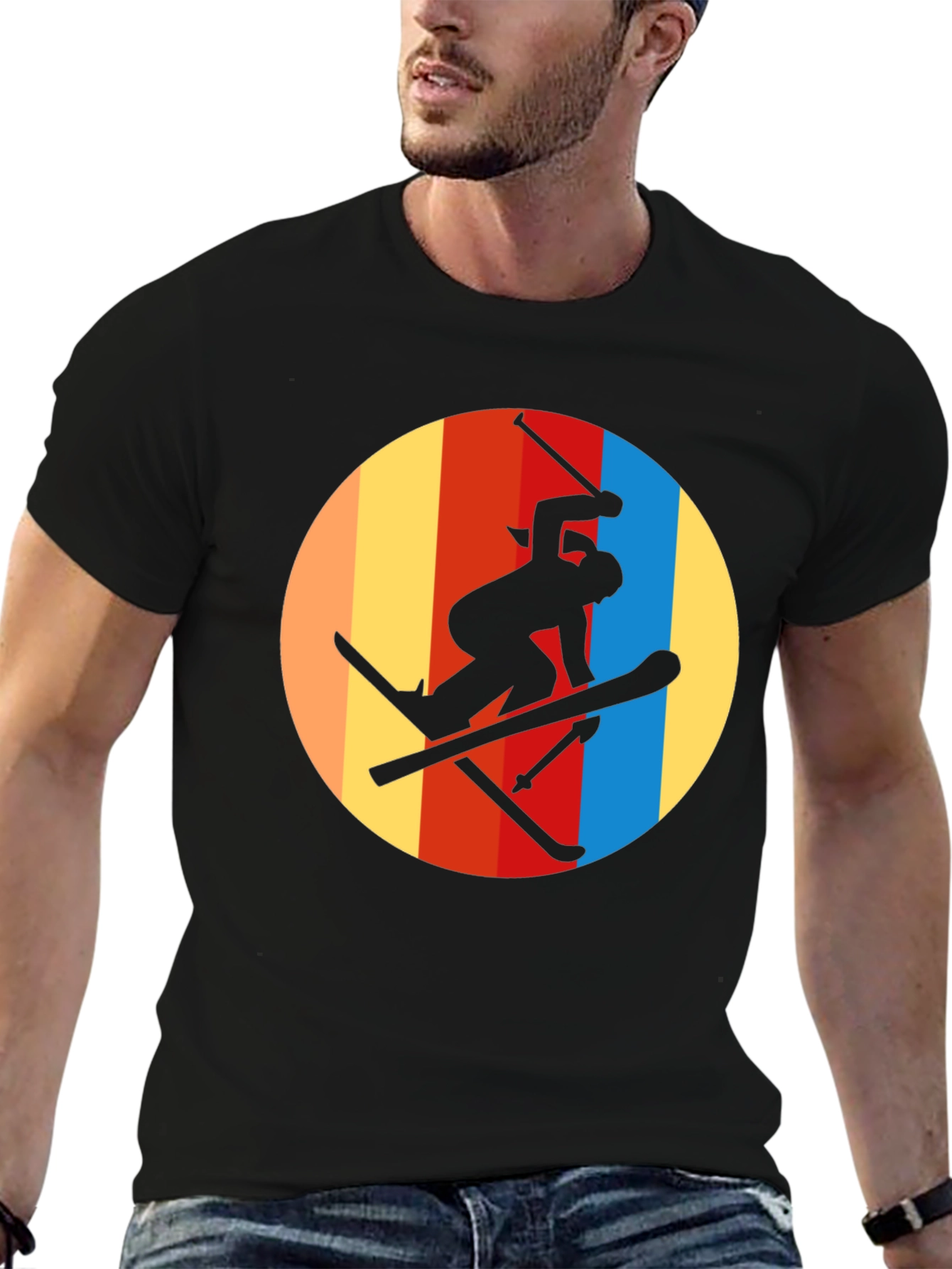 Retro Ski T-Shirt - Silhouette Graphic Tee