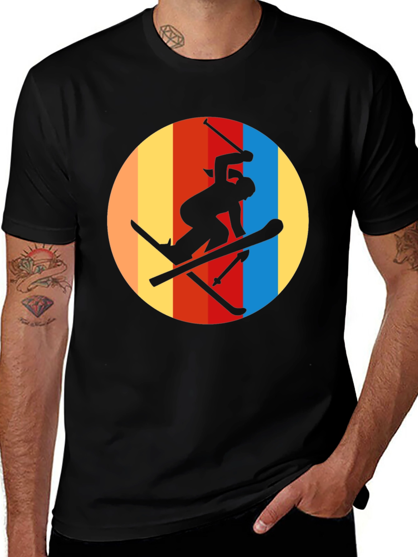 Retro Ski T-Shirt - Silhouette Graphic Tee