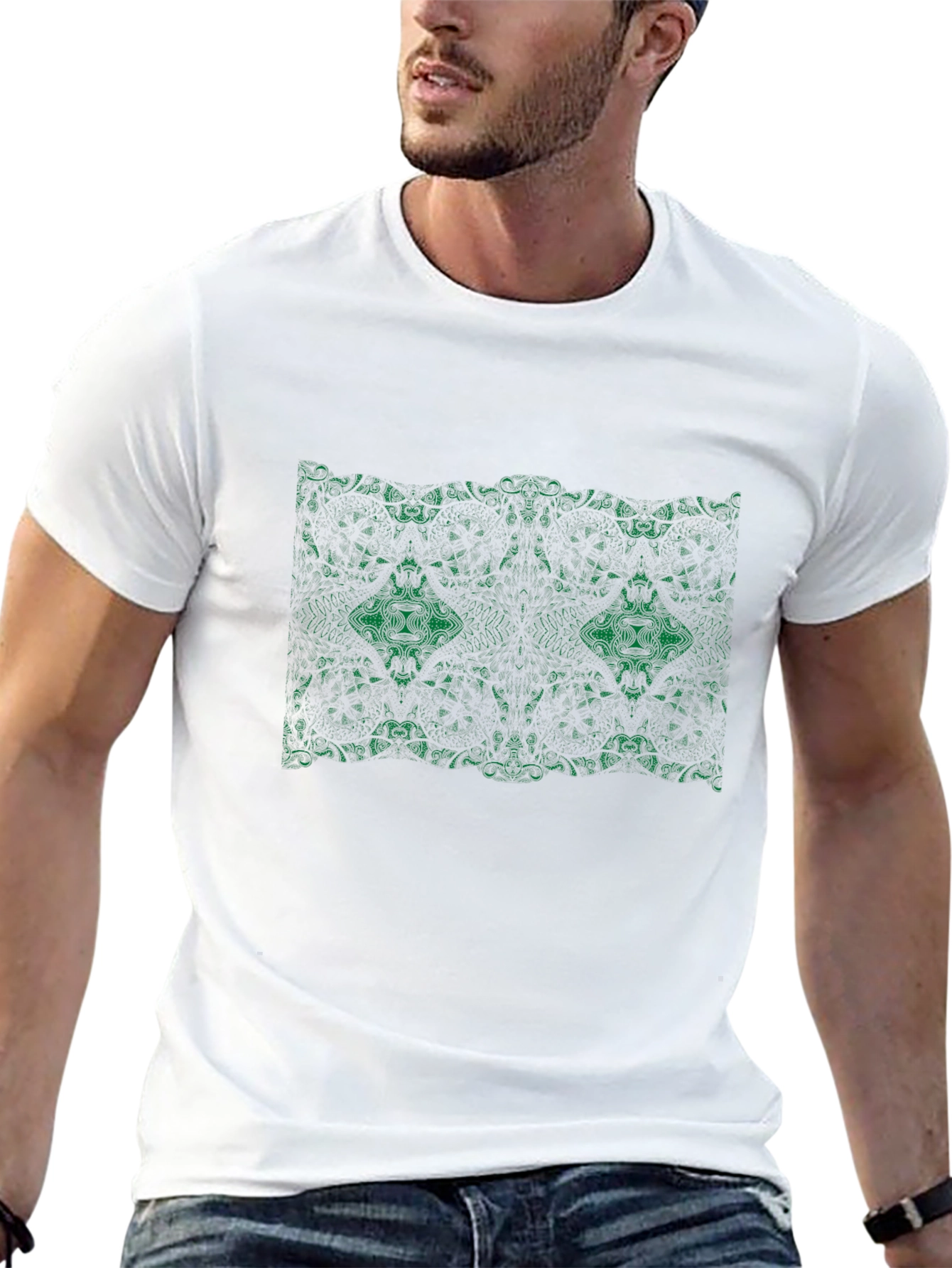 Emerald Pattern Black Tee