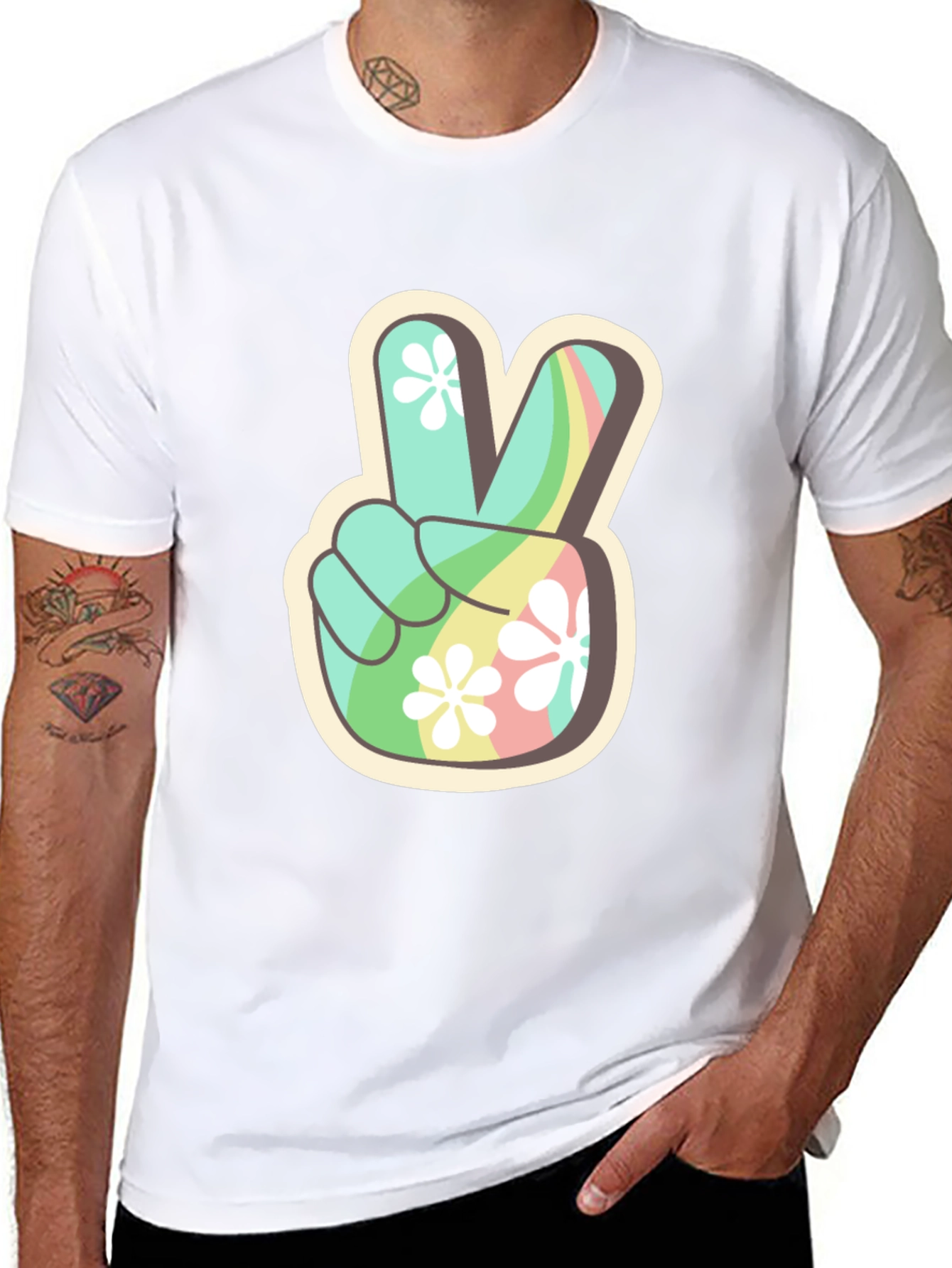 Peace Sign Graphic Tee - Retro Vibe Shirt