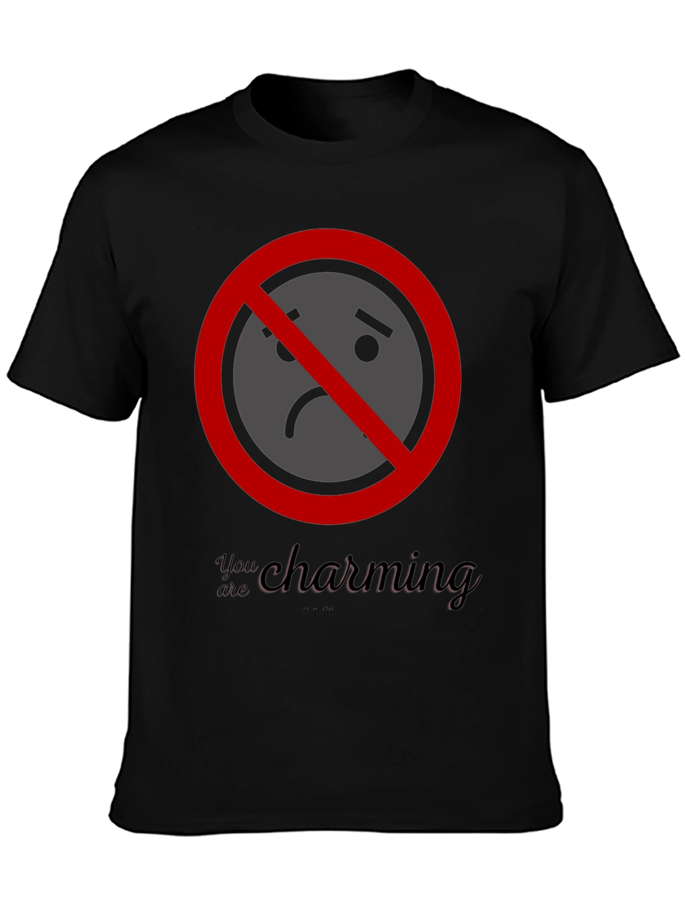 Black T-Shirt with No Charming Graphic