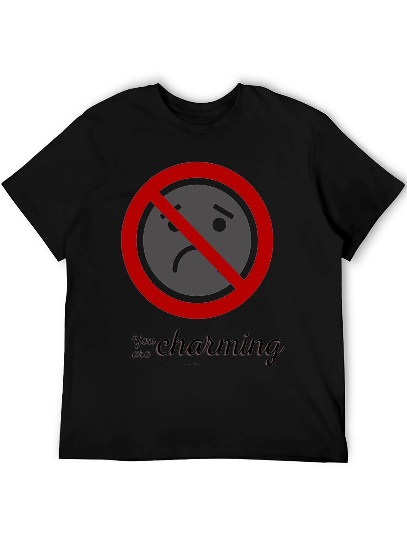Black T-Shirt with No Charming Graphic