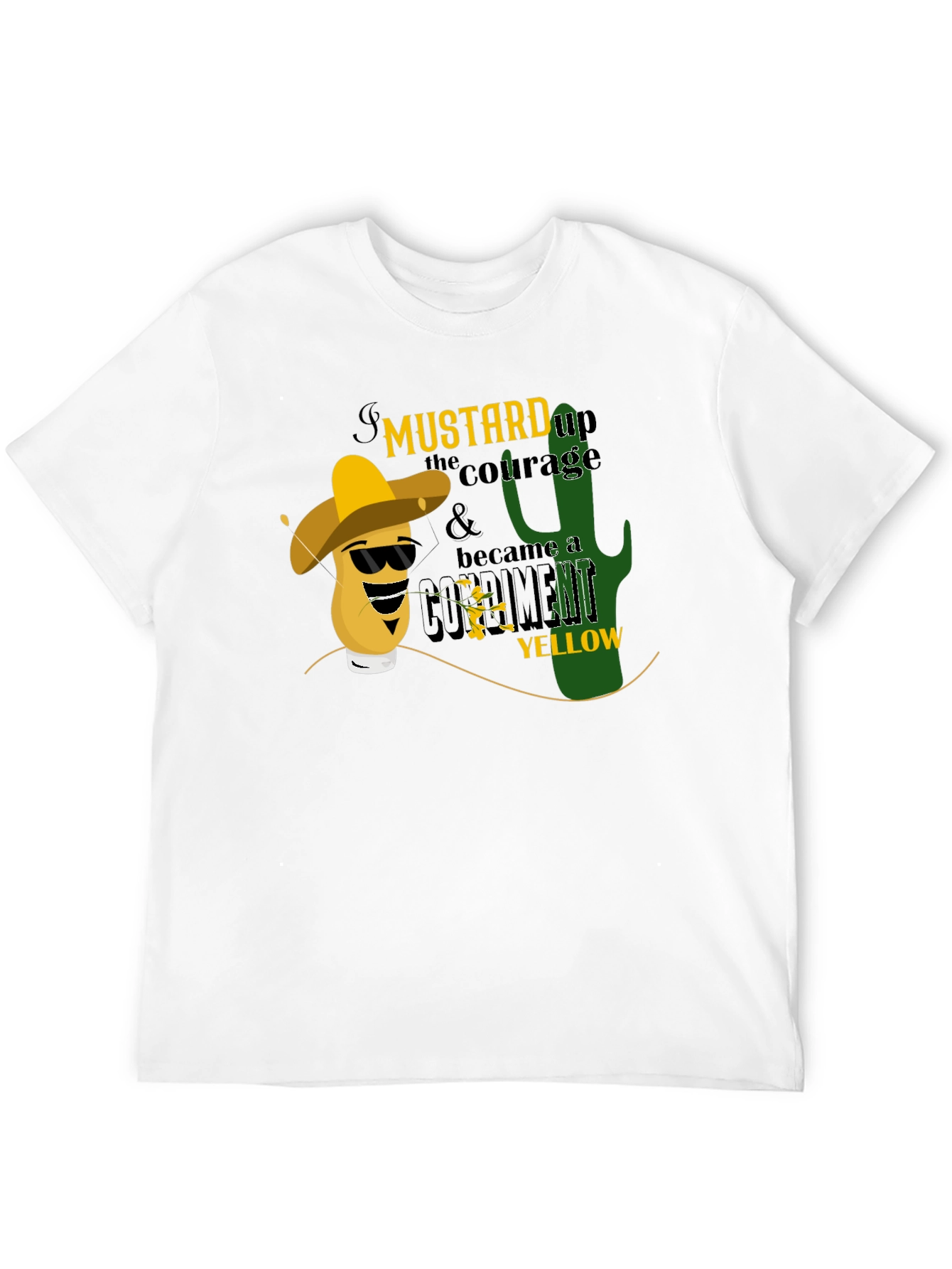 Mustard Up Courage Mens Black T-Shirt