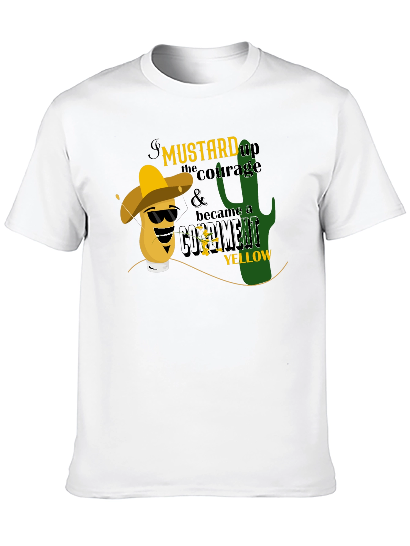 Mustard Up Courage Mens Black T-Shirt