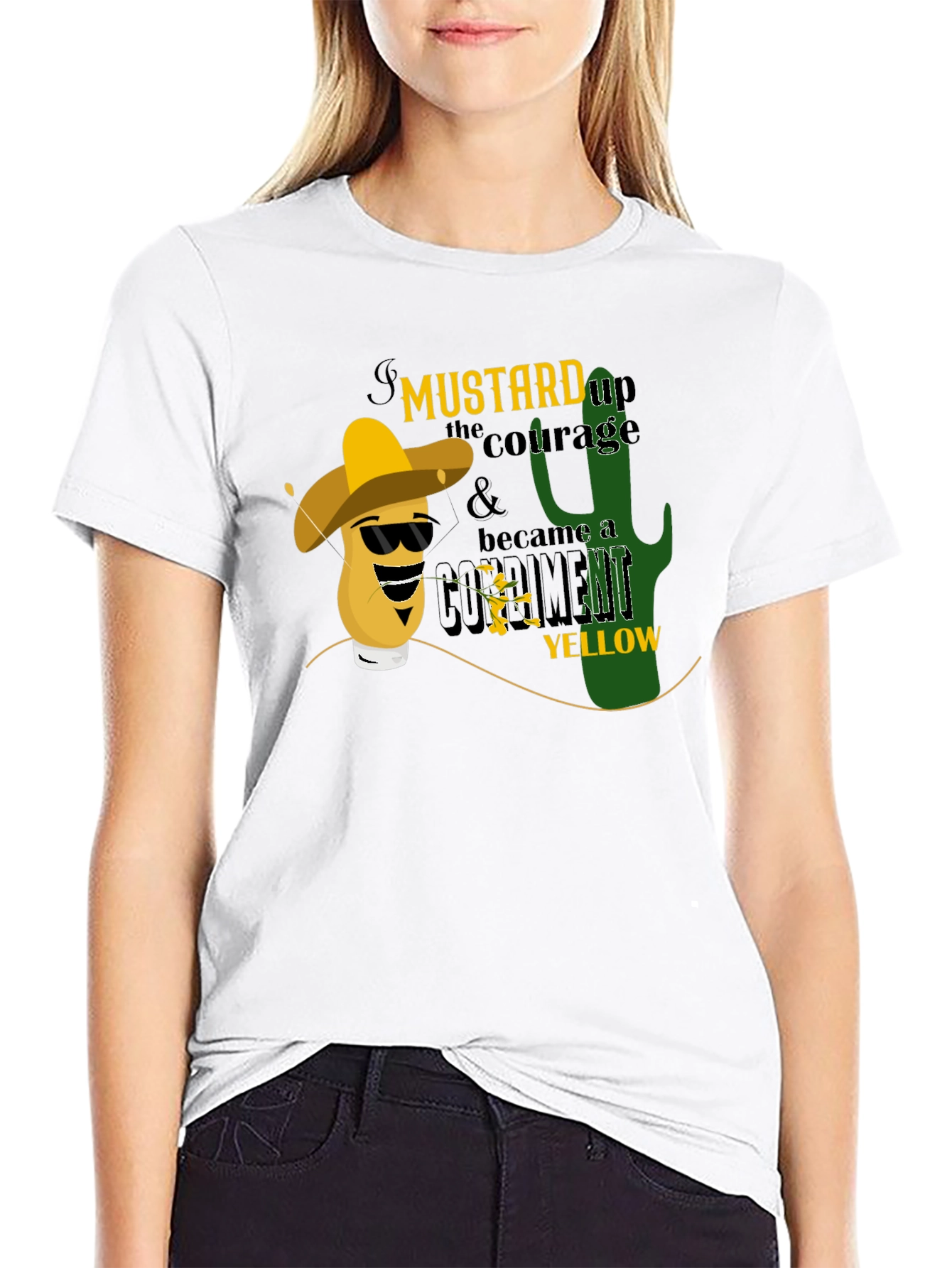 Mustard Up Courage Mens Black T-Shirt