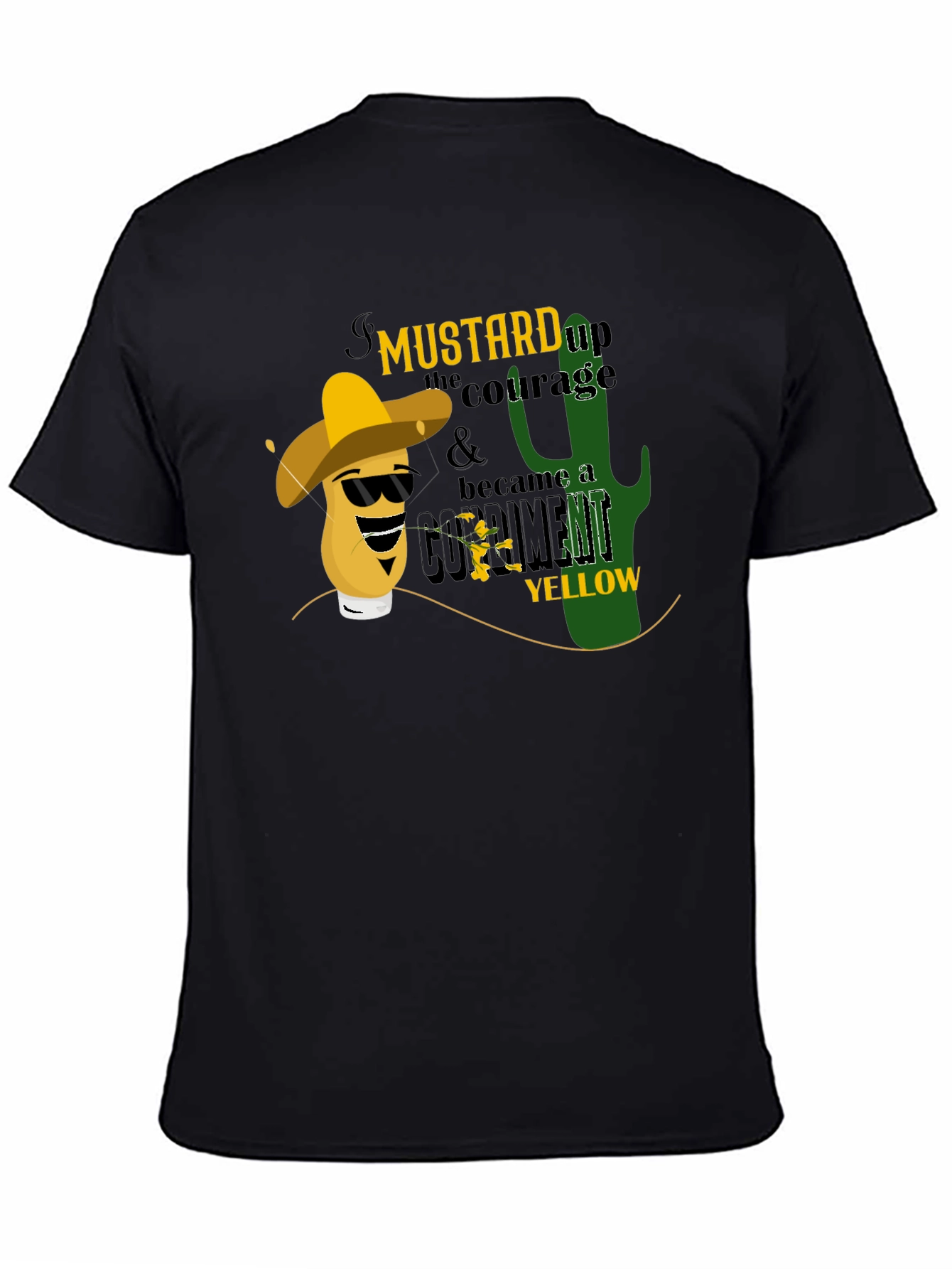 Mustard Up Courage Mens Black T-Shirt