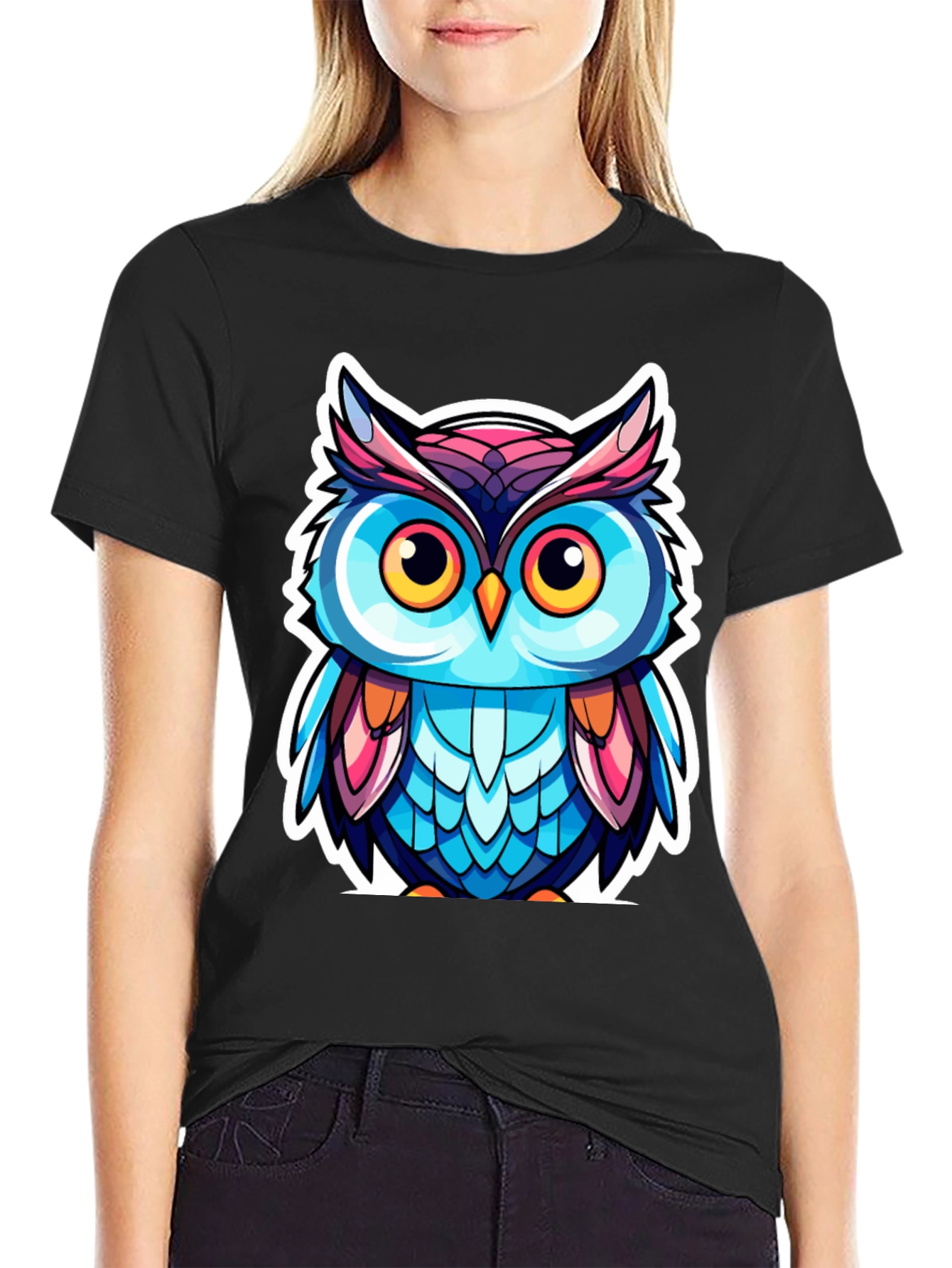 Owl Cartoon Graphic T-Shirt