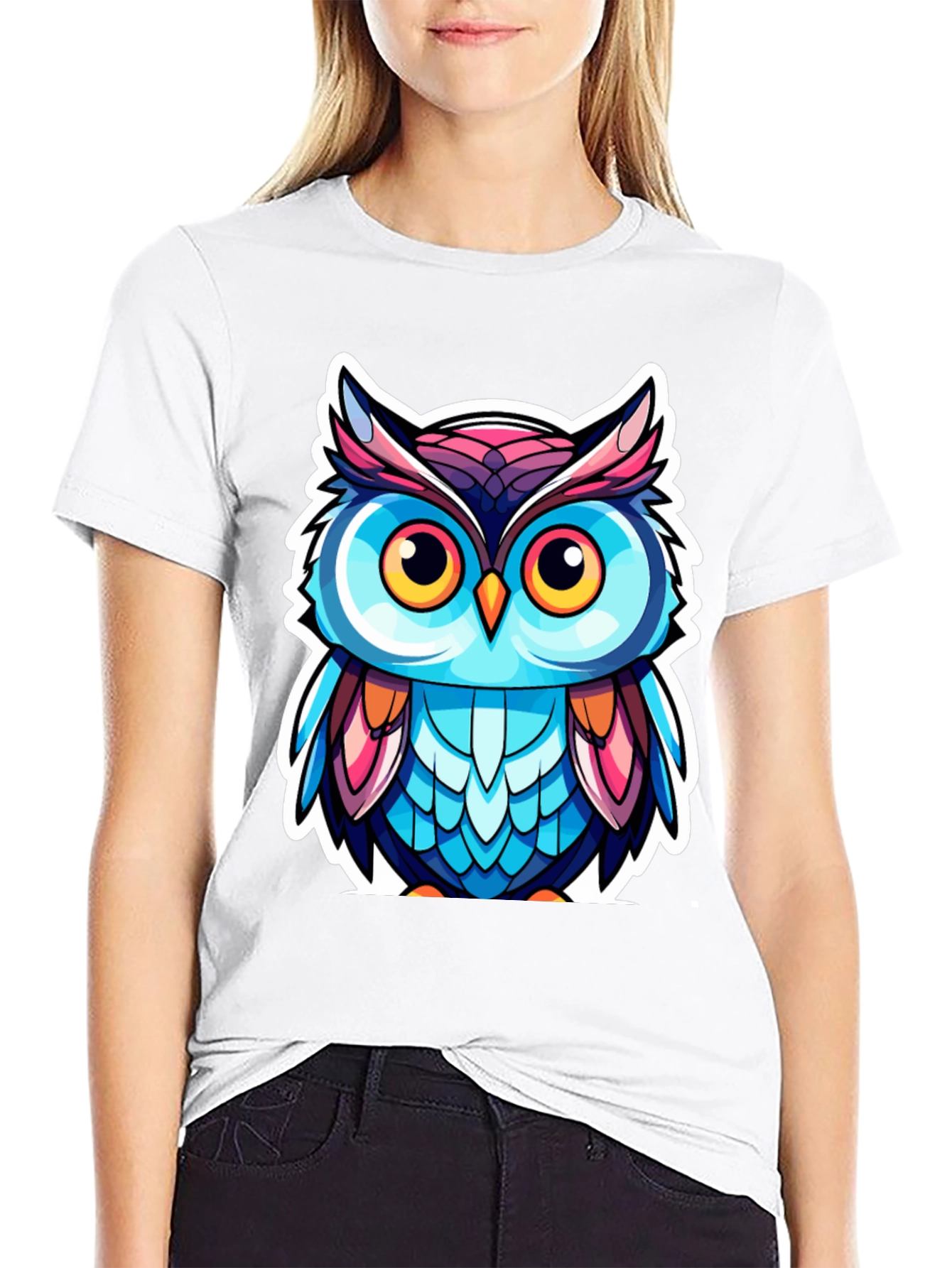Owl Cartoon Graphic T-Shirt