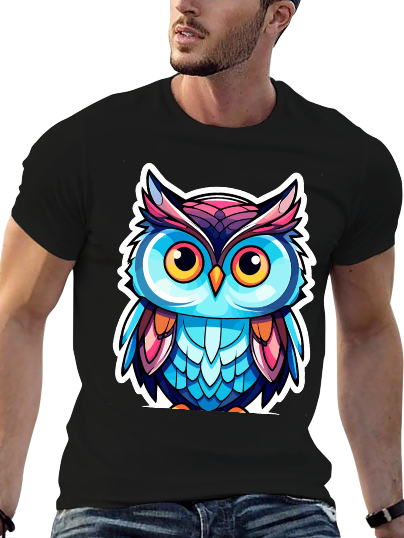 Owl Cartoon Graphic T-Shirt