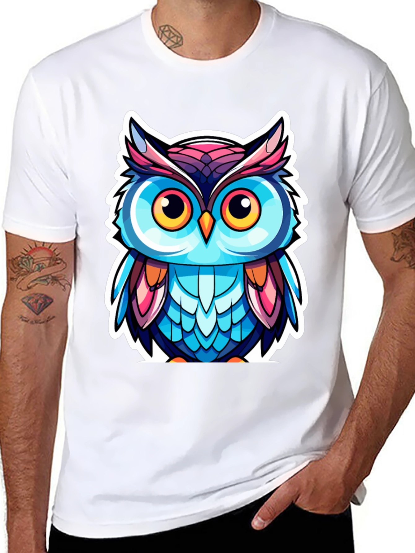 Owl Cartoon Graphic T-Shirt