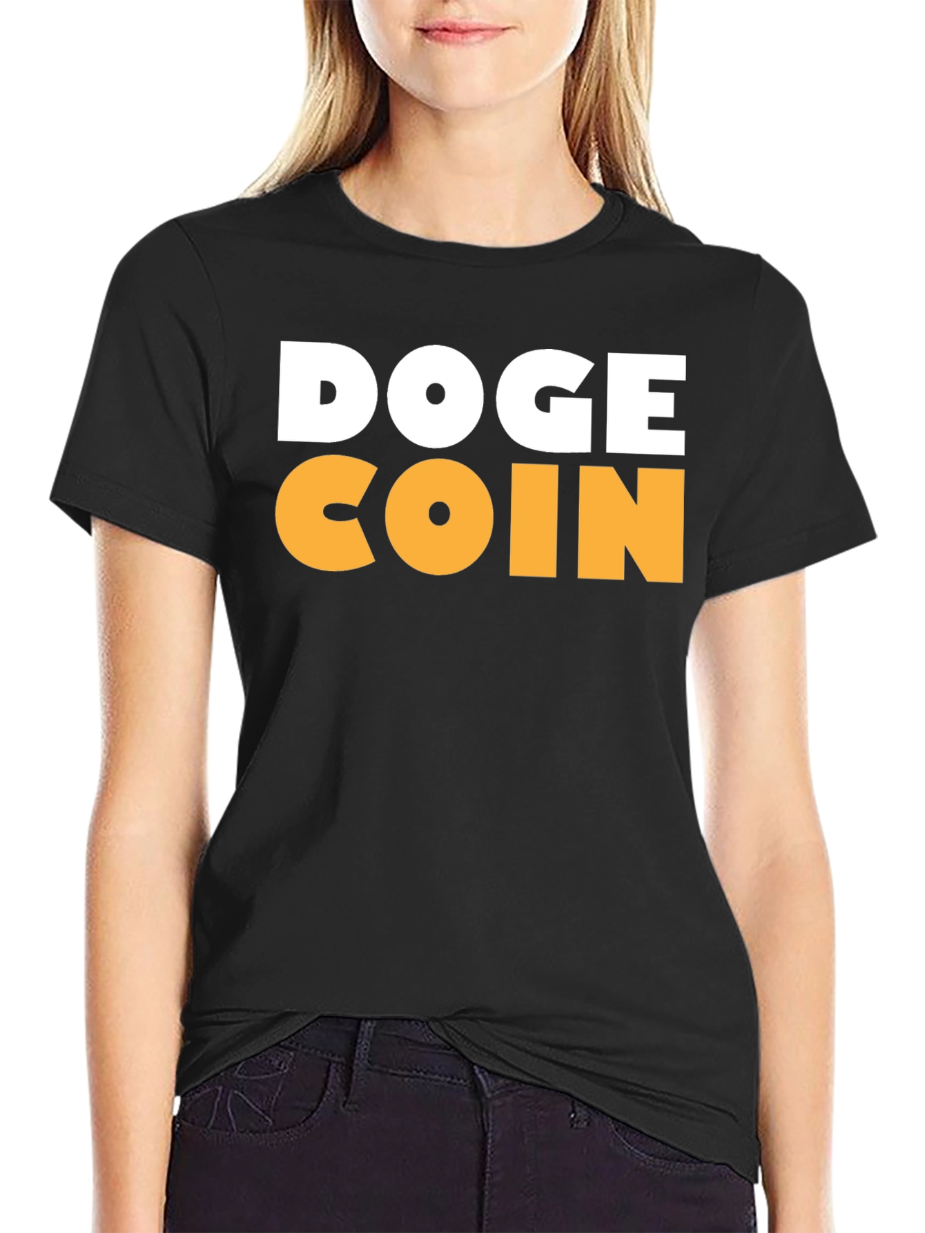 Doge Coin Graphic T-Shirt - Black