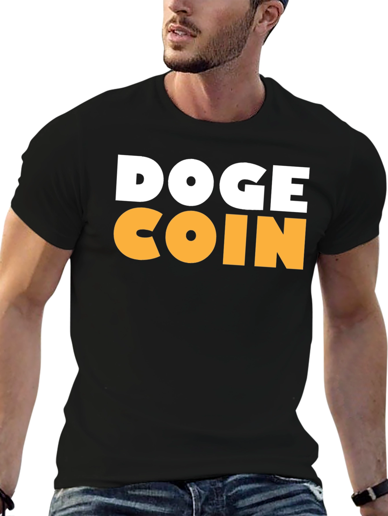 Doge Coin Graphic T-Shirt - Black
