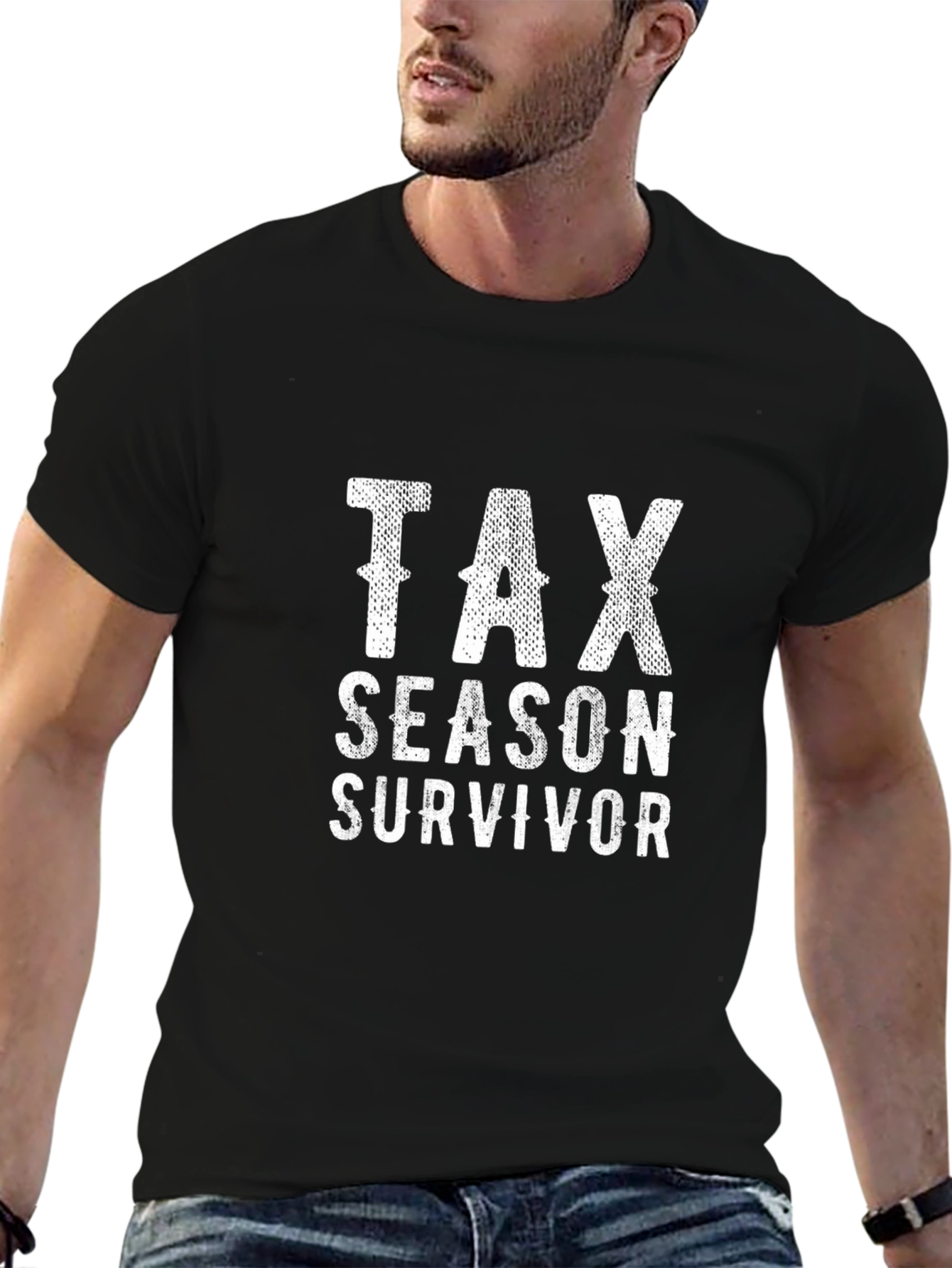 Tax Season Survivor Black Graphic Tee