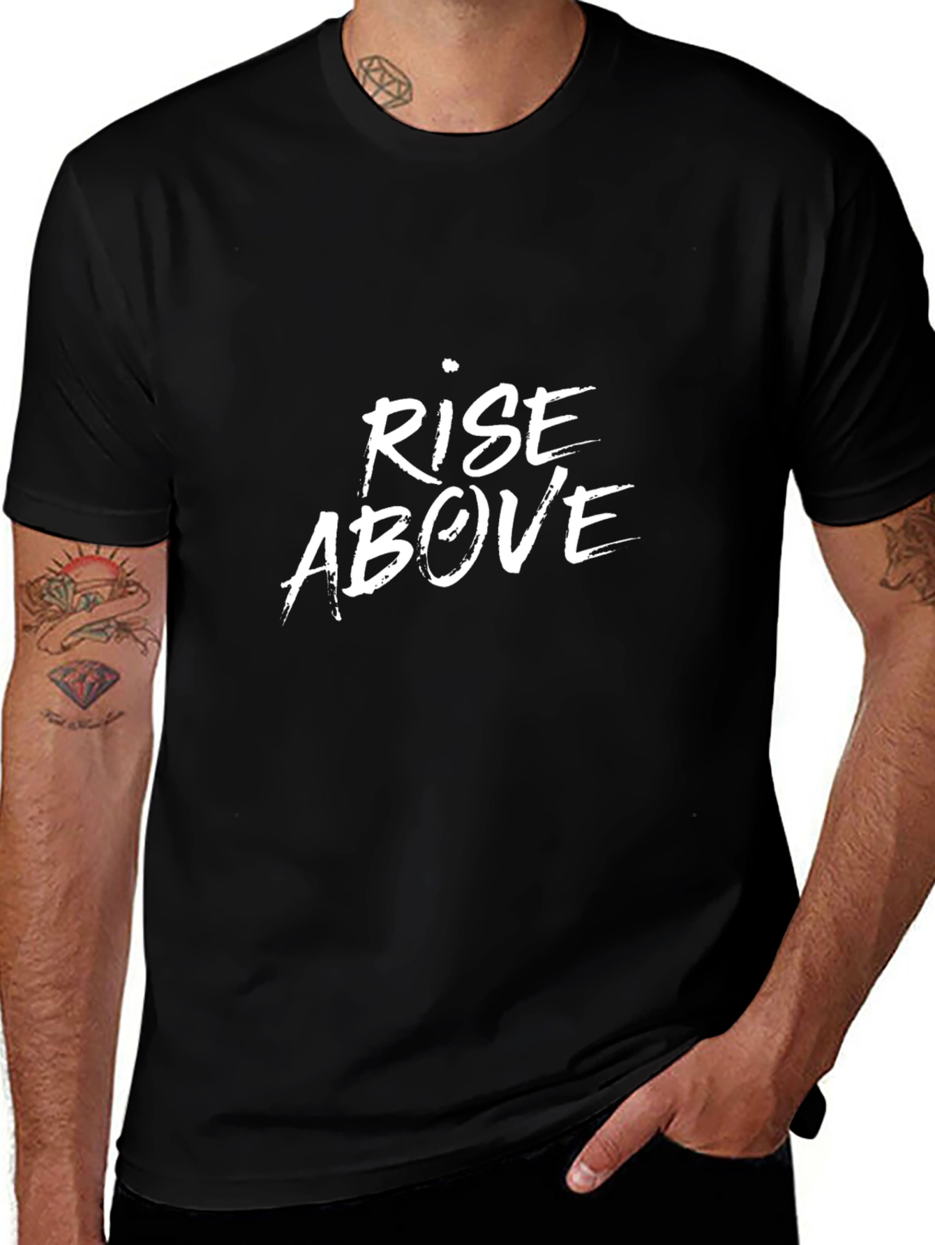 Rise Above Graphic Black T-Shirt