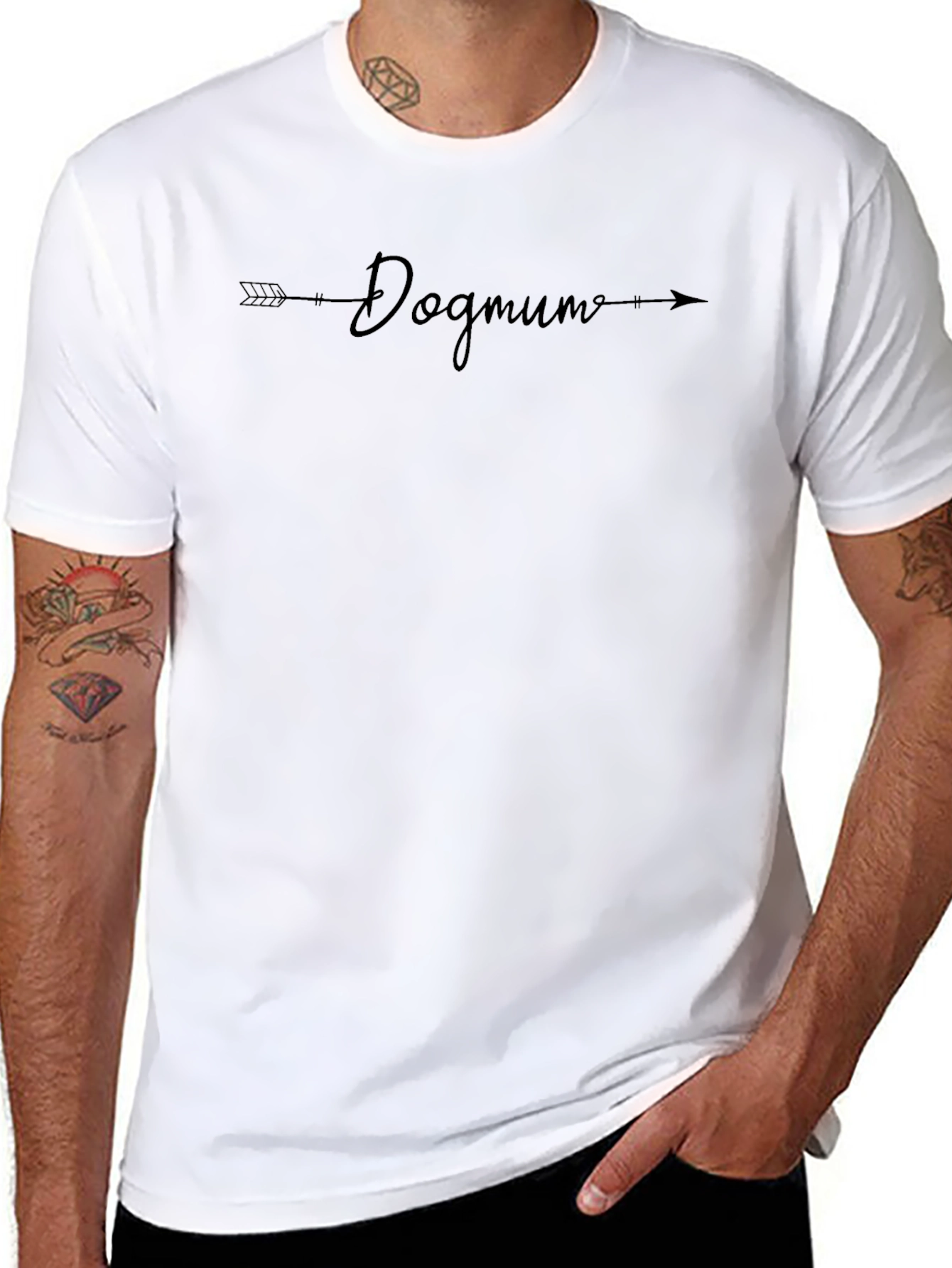 Dog Mum Arrow T-Shirt - Black