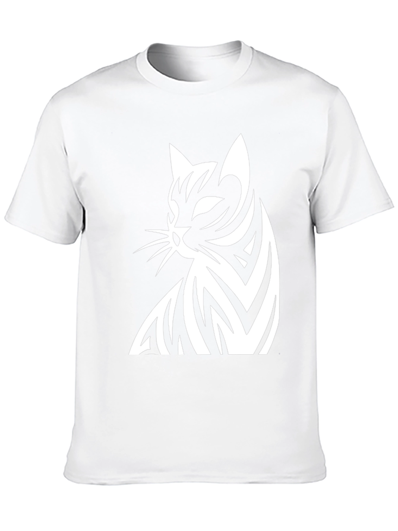 Stylish Cat Graphic Black T-Shirt for Men